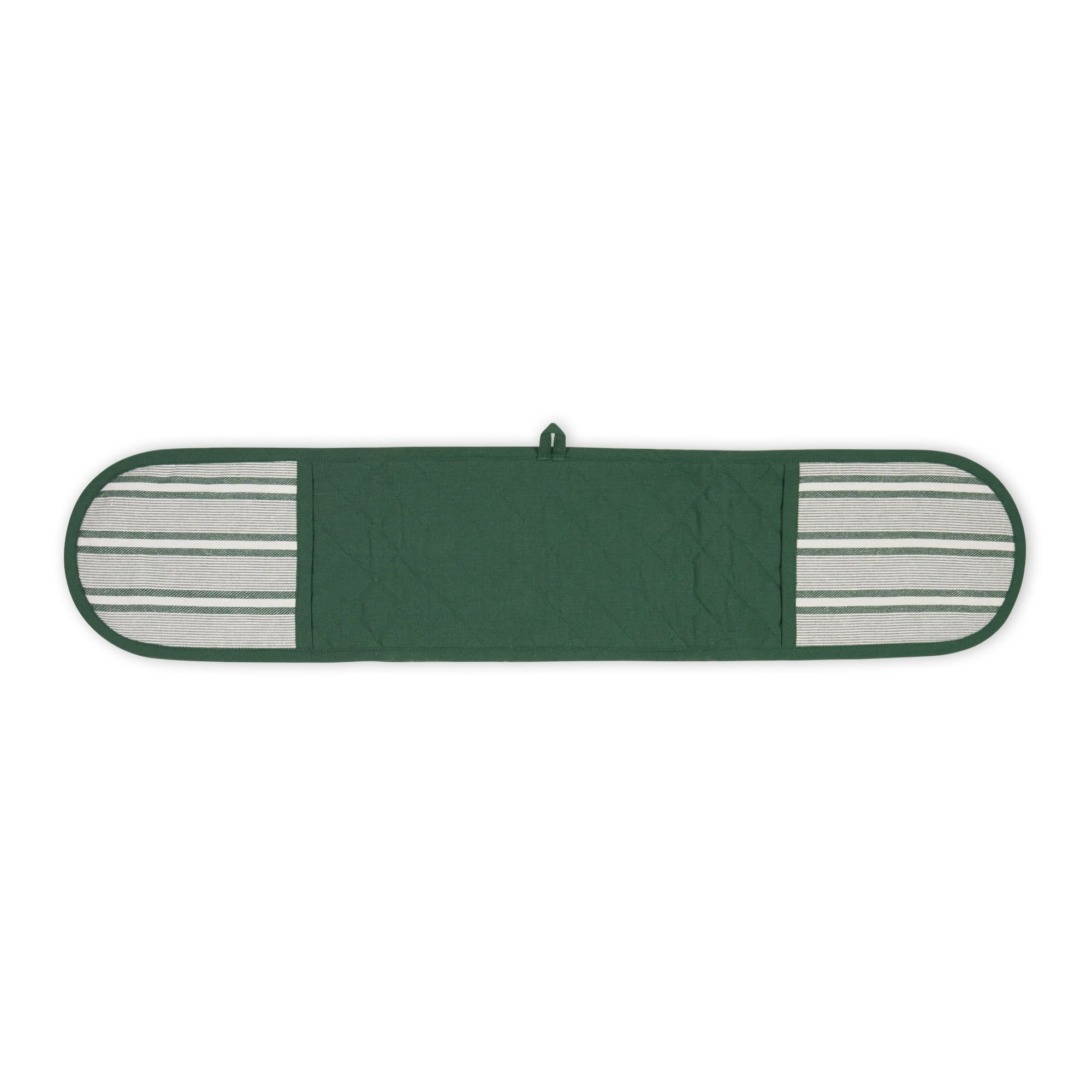 Dark Green Cotton Extra Long Double Oven Mitt