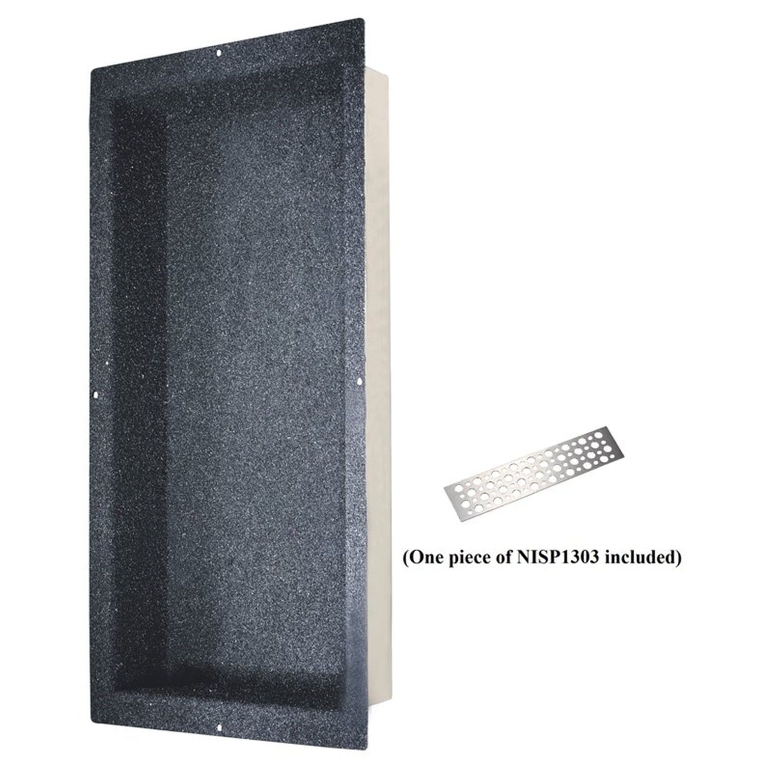 Dawn Black Stainless Steel Waterproof Shower Niche with Support Plate