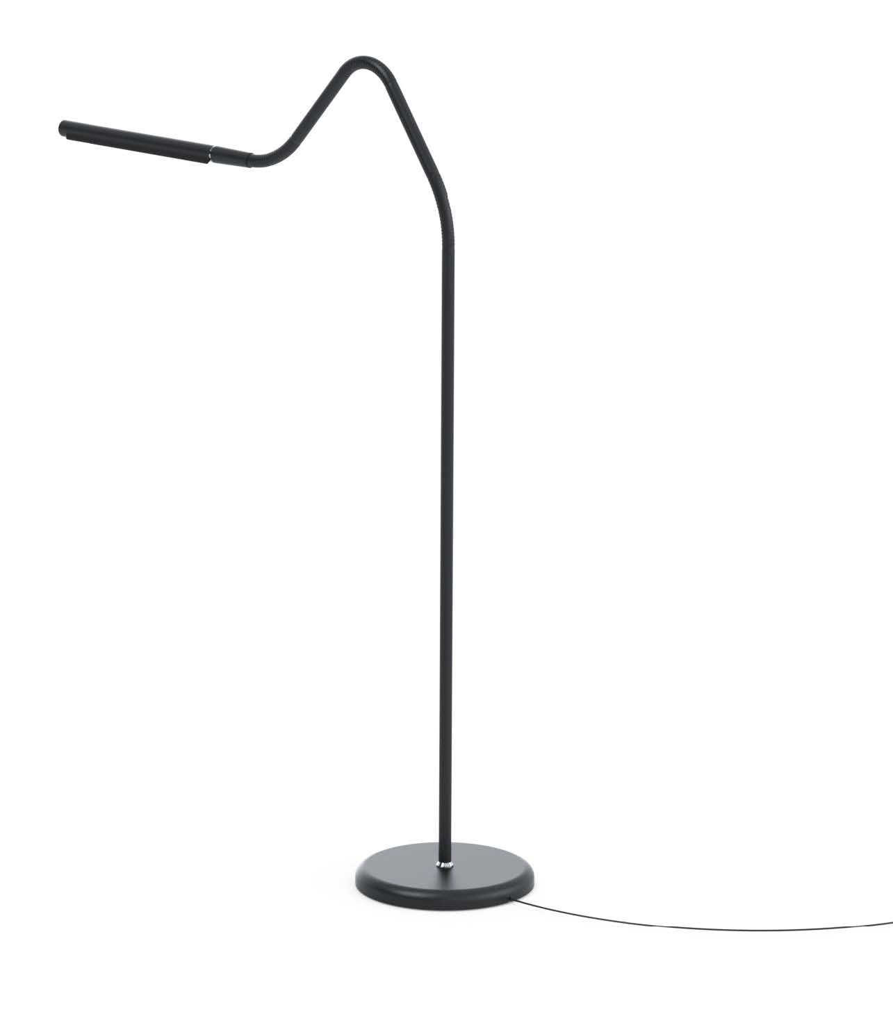 Satin Black Adjustable LED Floor Lamp with Touch Control