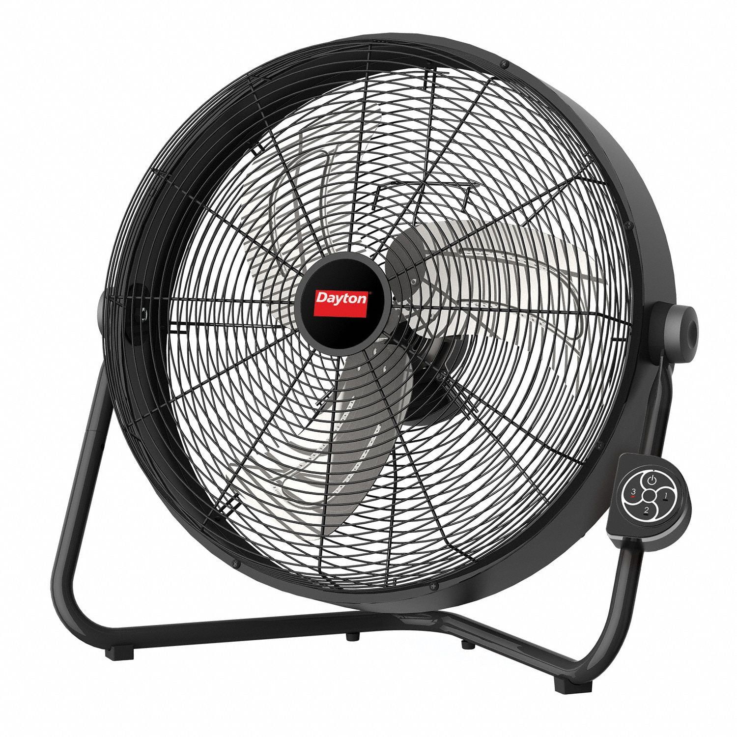 Dayton 20'' Black Steel Floor Fan with Remote Control