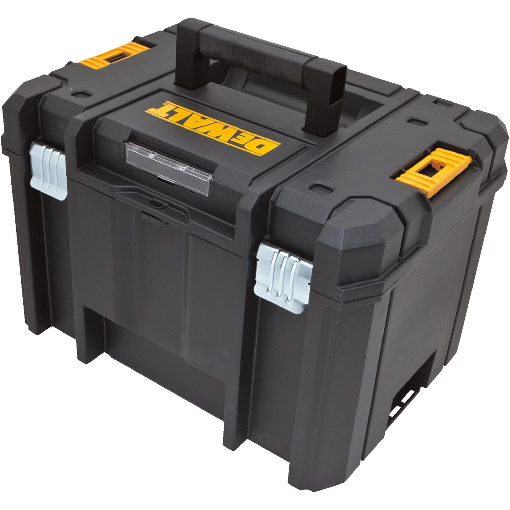 DEWALT TSTAK VI 17" Black and Yellow Stackable Deep Tool Storage Box