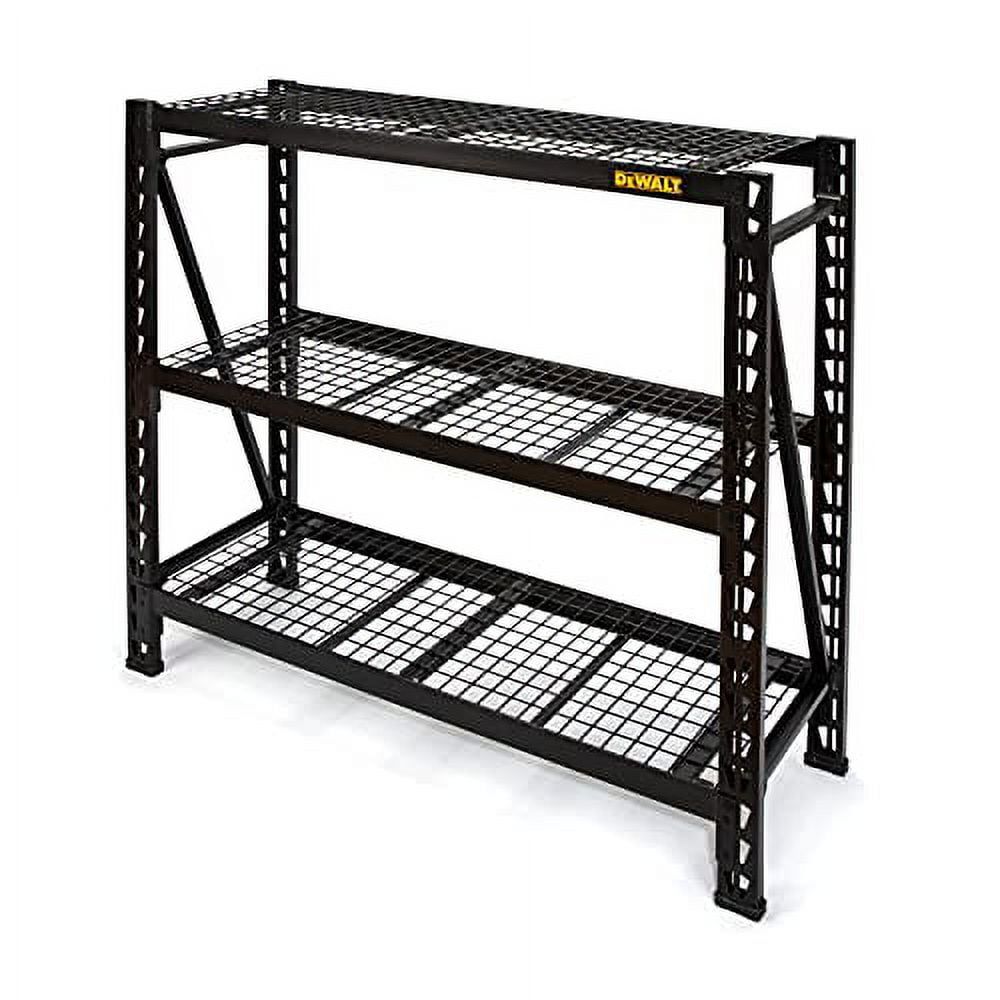 Black 4-Foot 3-Shelf Industrial Steel Wire Storage Rack