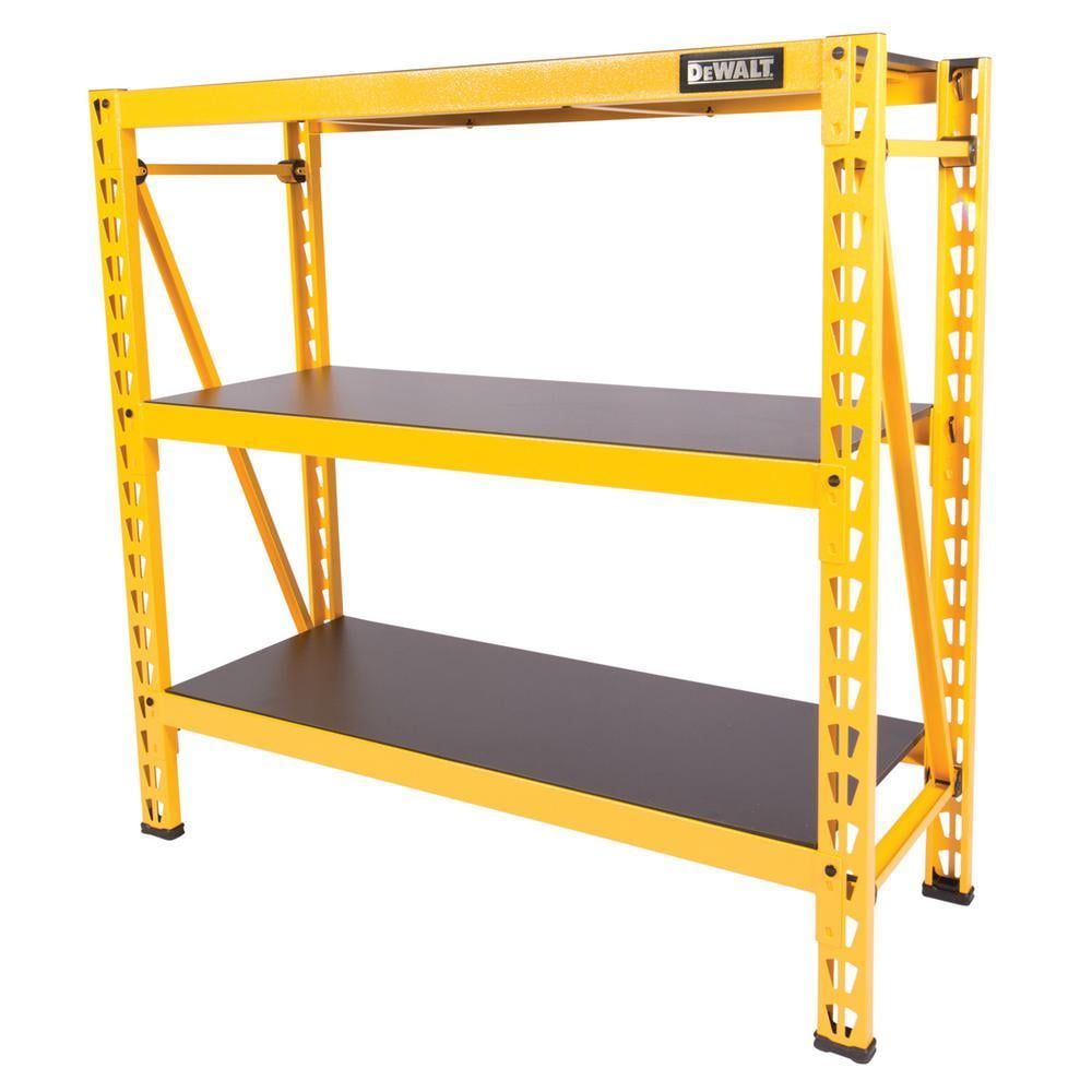 DeWalt 48" Yellow Steel 3-Shelf Adjustable Storage Rack