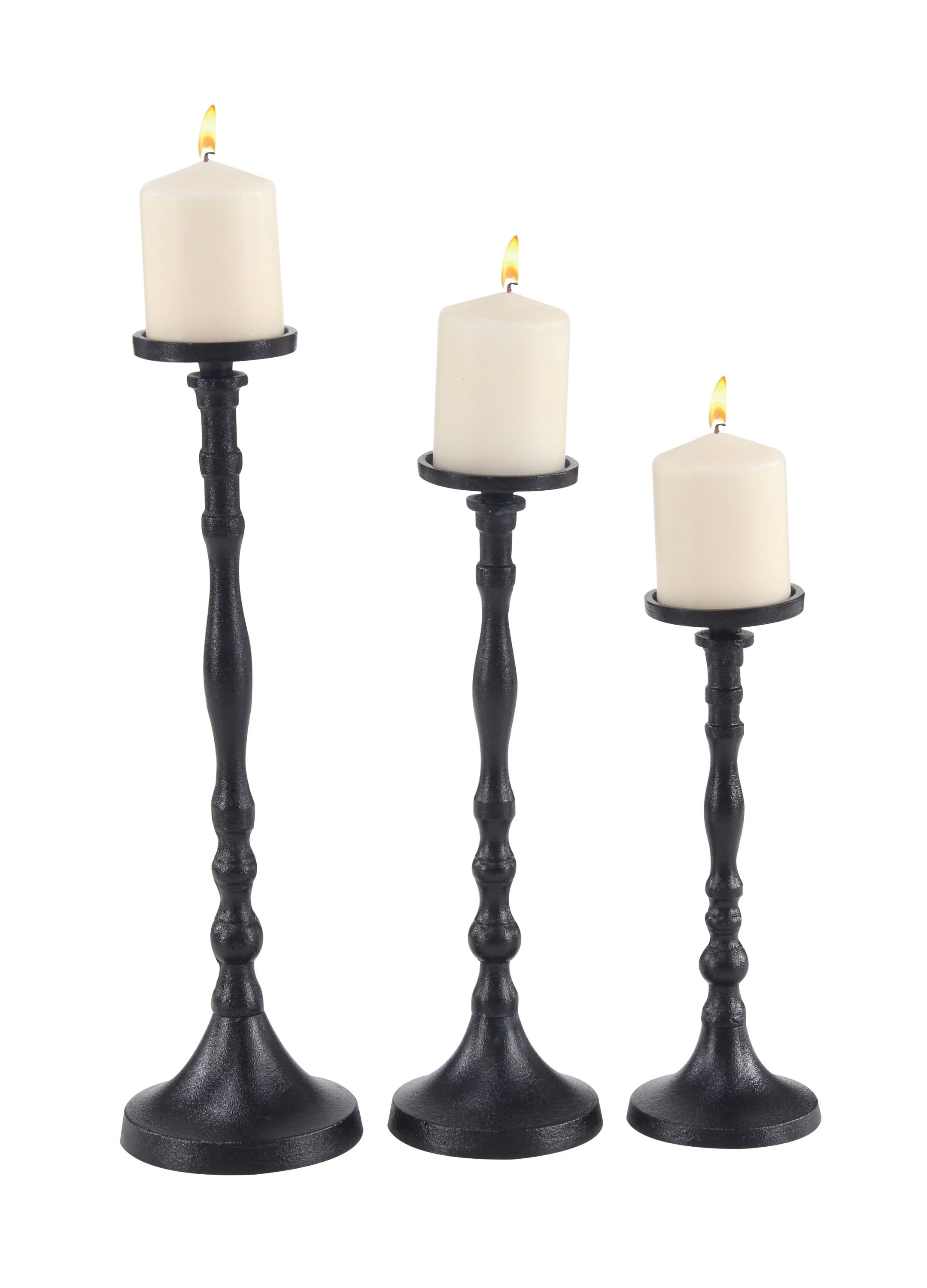 Black Industrial Metal Candle Holder Set of 3