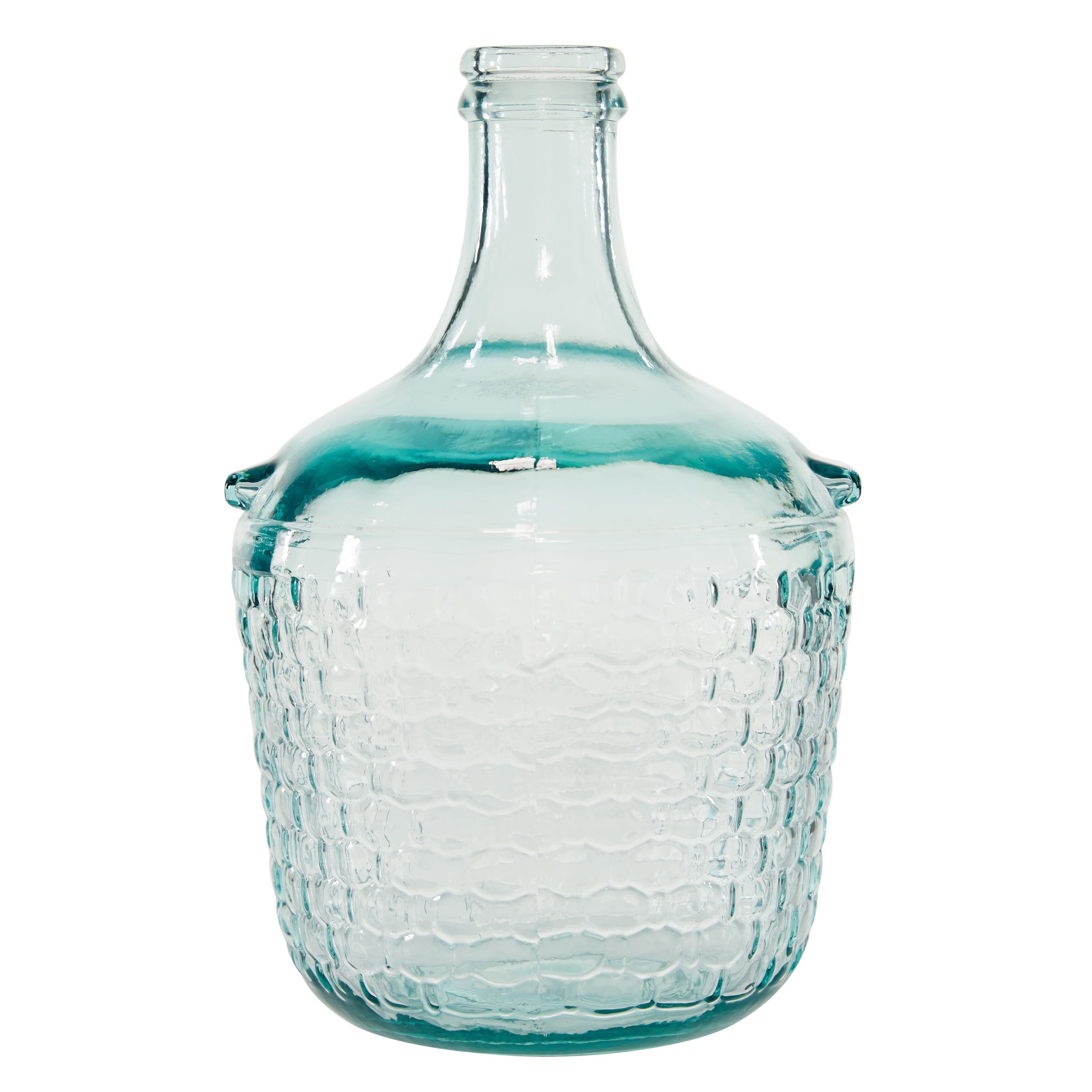 Clear Embossed Nautical Glass Bottle Vase