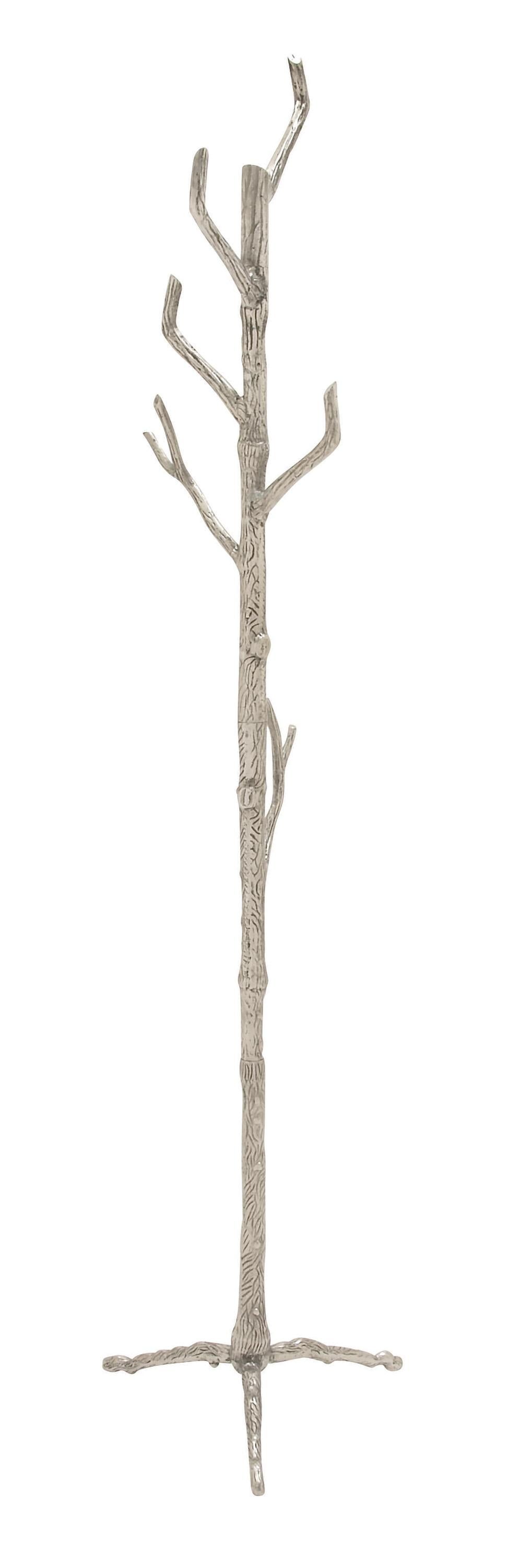 Oversized Silver Aluminum Tree Branch Coat Stand