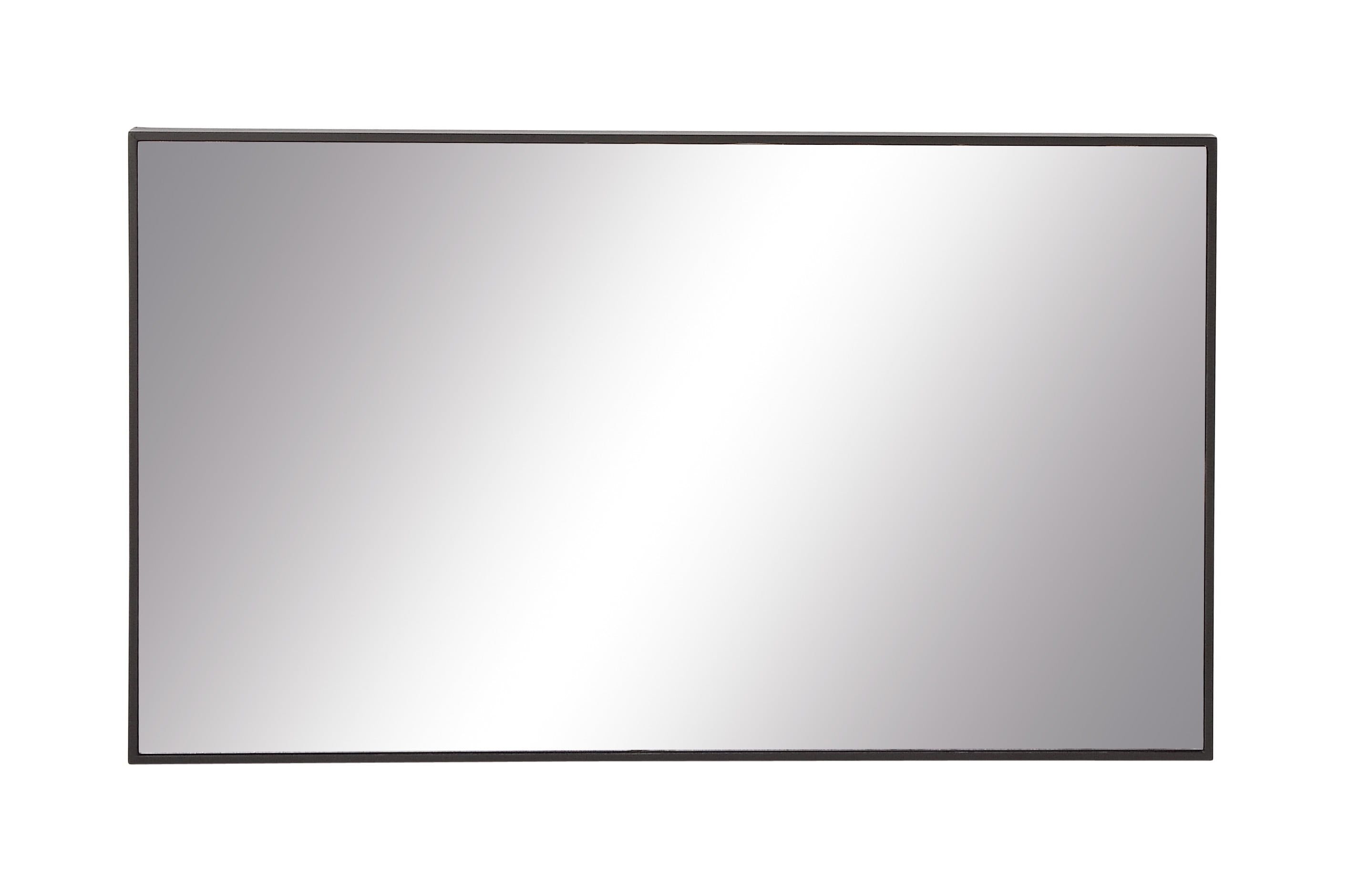 Sleek Black Wood Rectangular Wall Mirror 24" x 40"