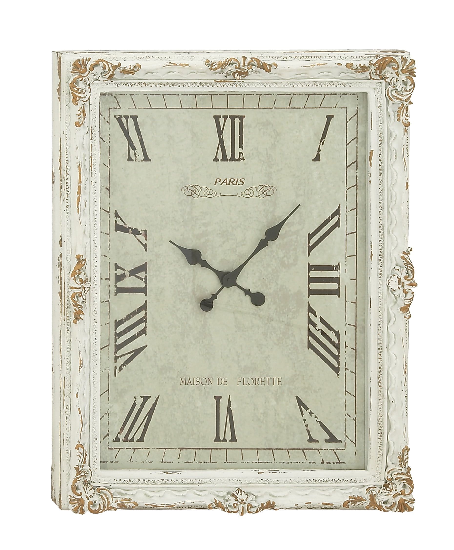 XL White Weathered Wood French Provincial Wall Clock