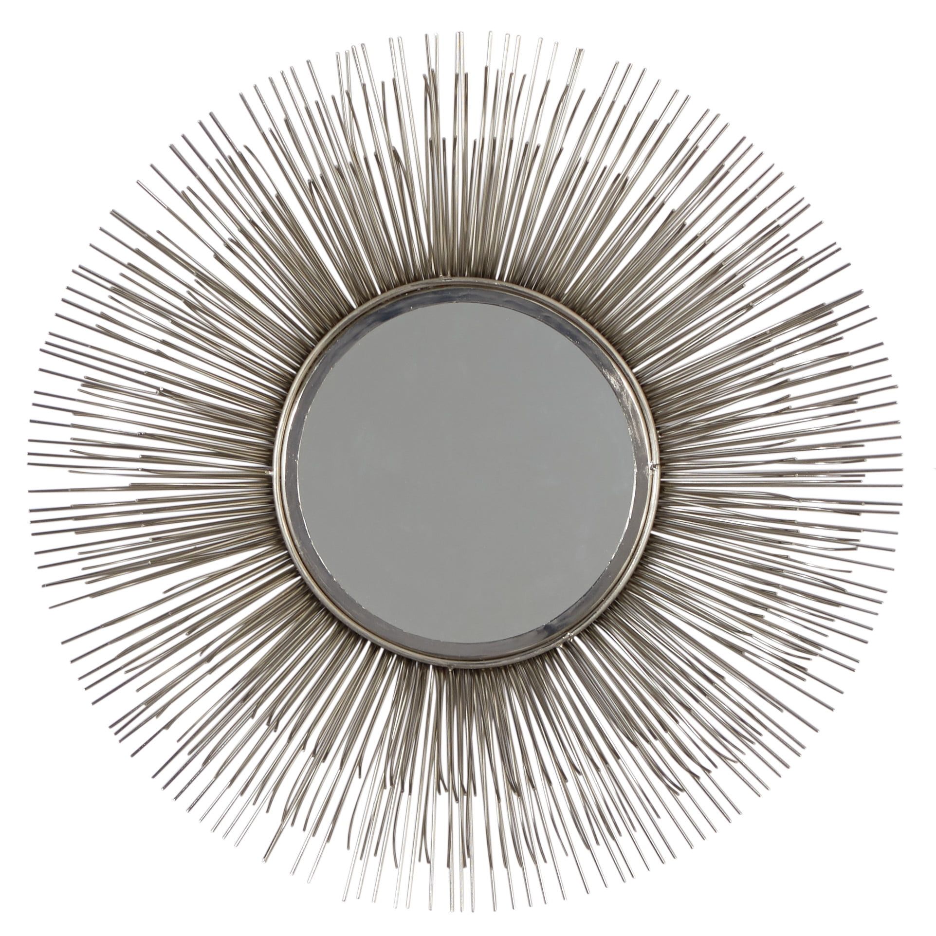 28.5" Silver Sunburst Round Wall Mirror