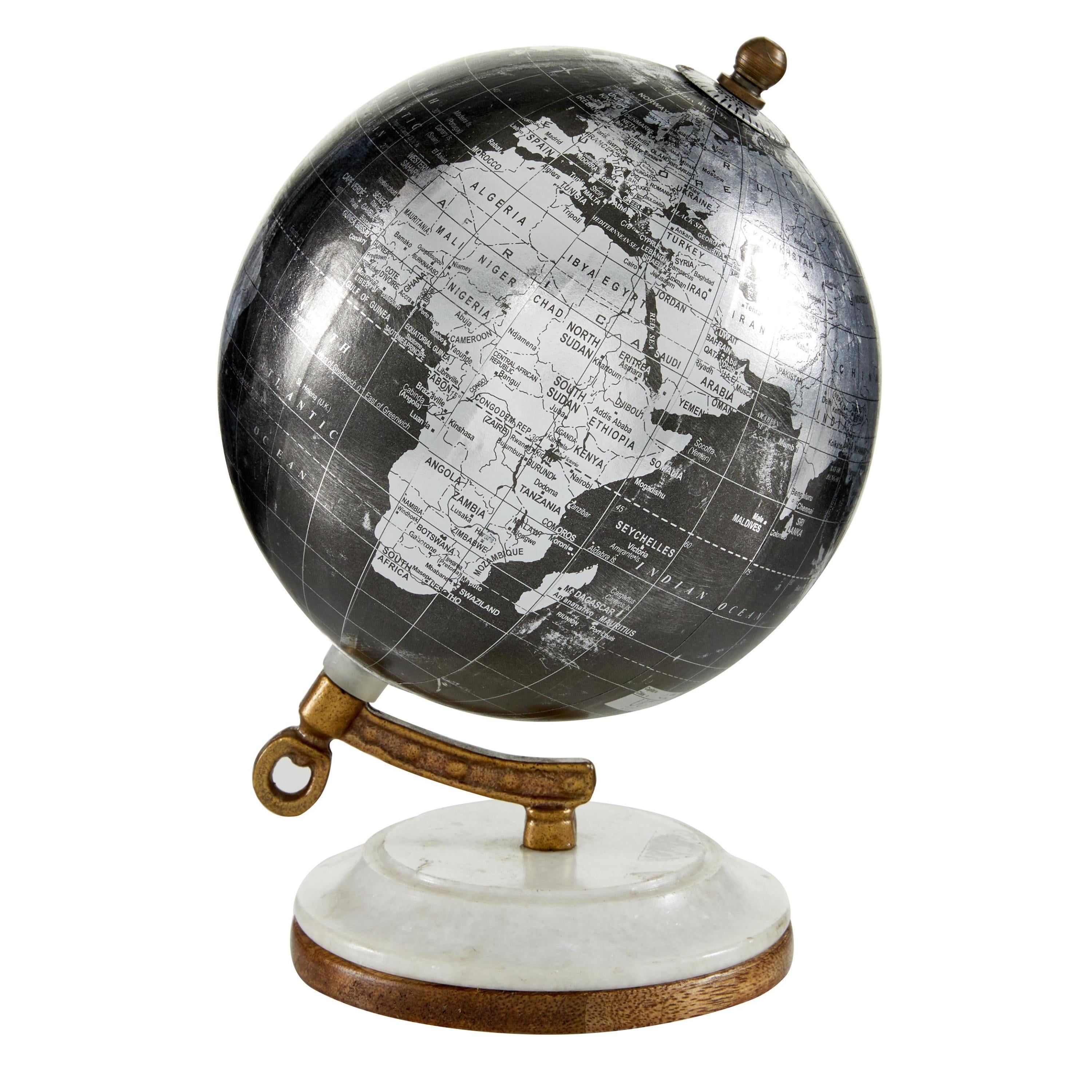 Globetrotter's Dream: Black 5" Modern Marble Base Globe