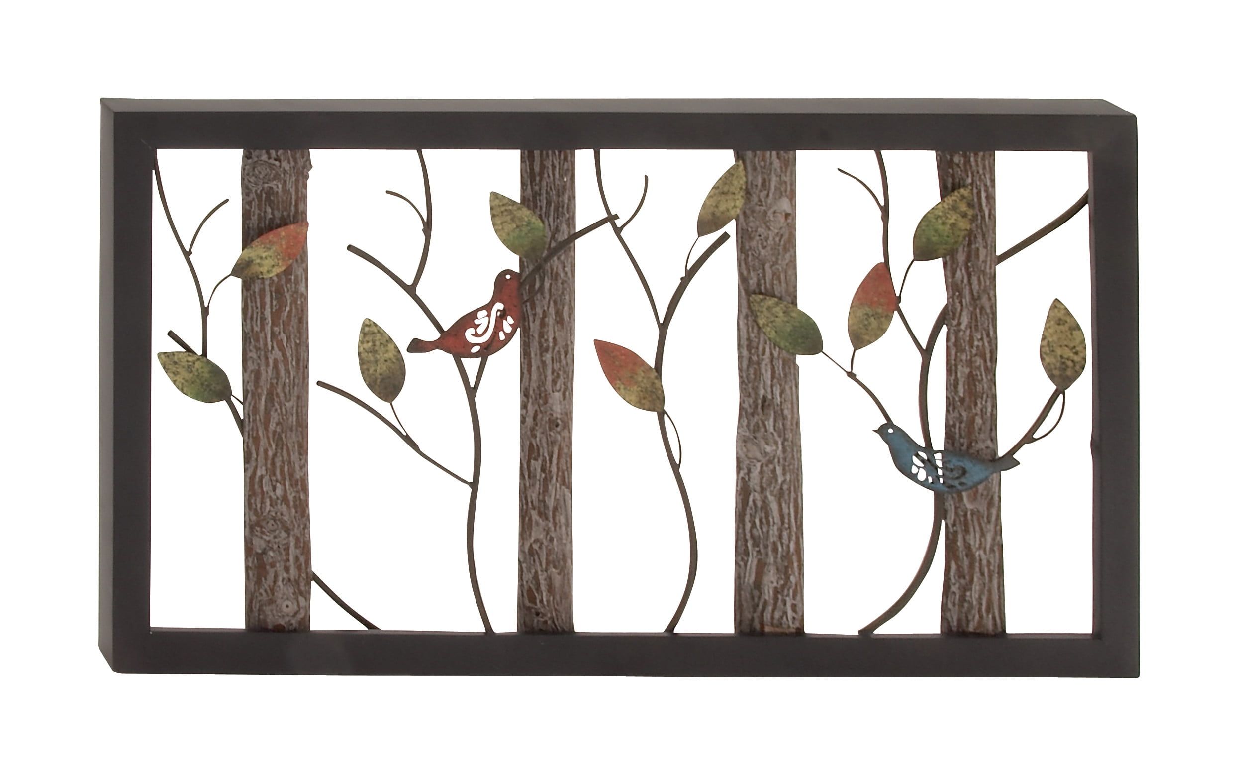 Black Metal Bird and Tree Branch Wall Sculpture