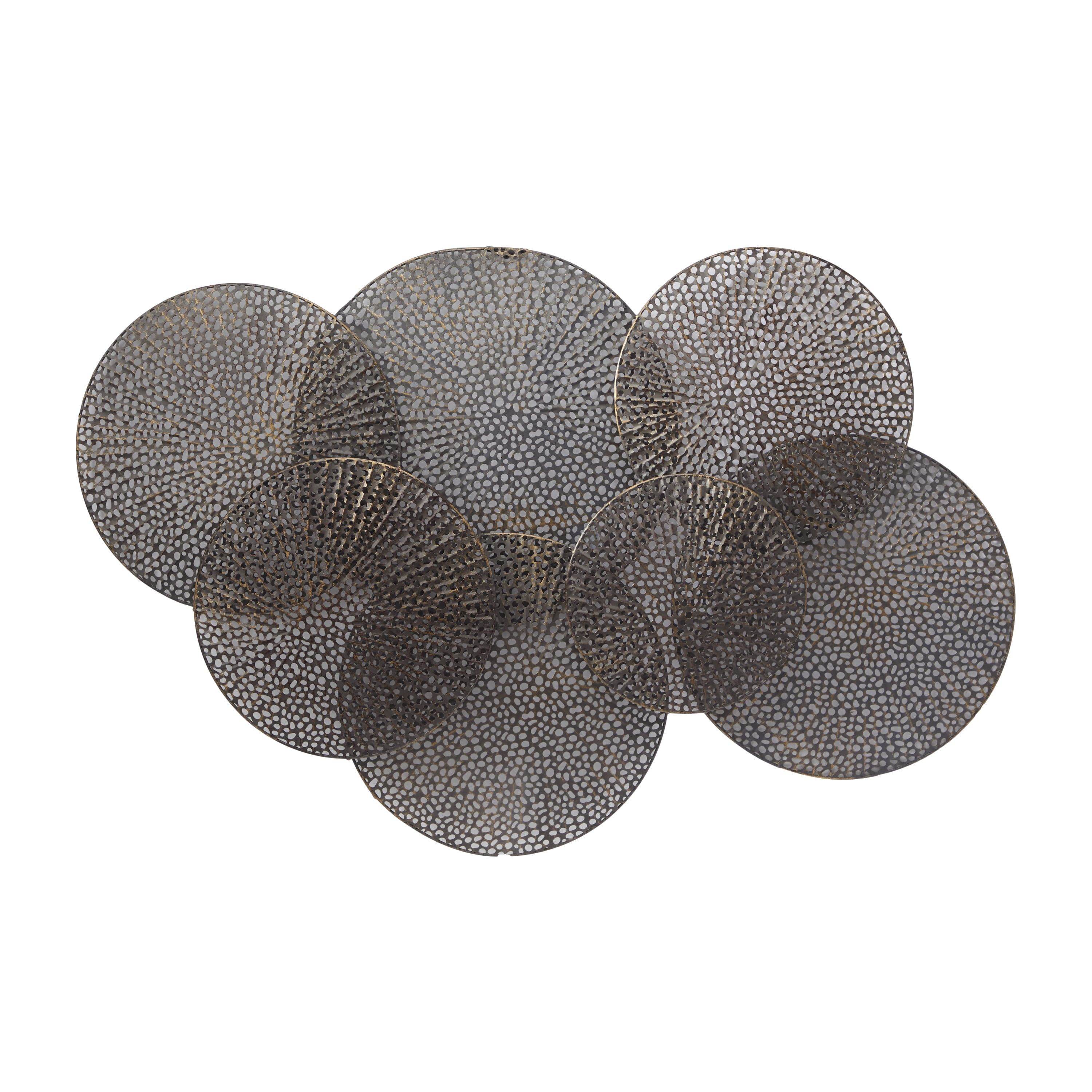 Black and Metallic Brown Iron Overlapping Circle Wall Decor