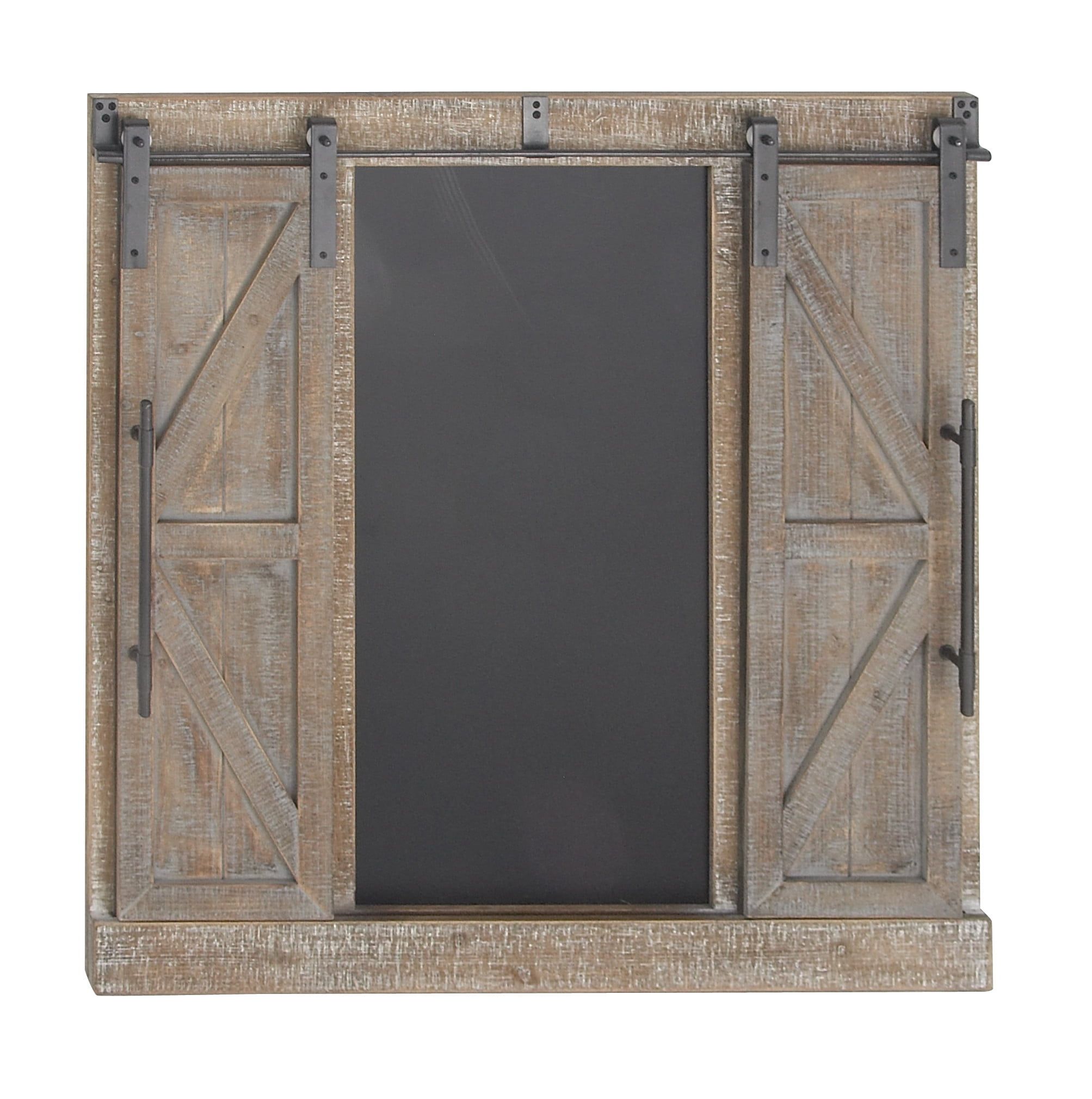 Rustic Brown Wood Chalkboard Barn Door Wall Decor