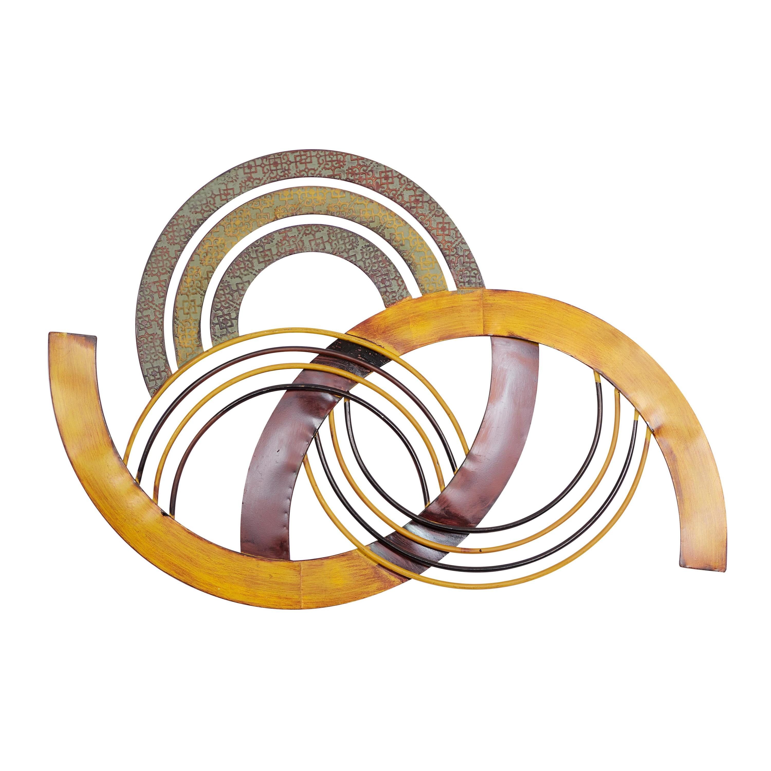 Modern Multi-Colored Metal Semi-Circle Wall Sculpture, 38" x 25"