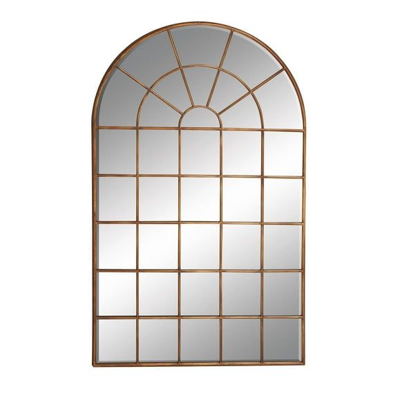 Bronze Arch Windowpane Full Length Wall Mirror