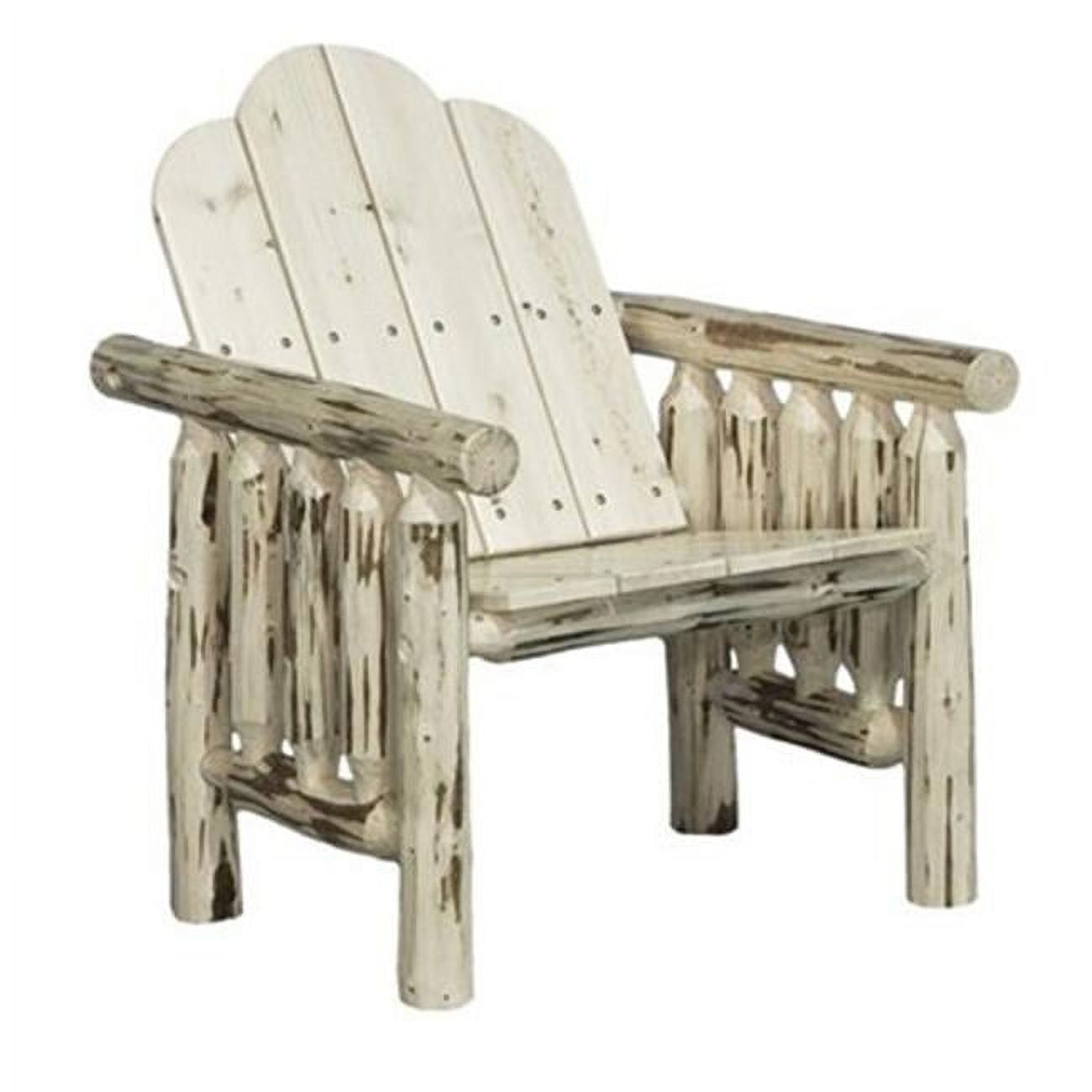 Rustic Lodge Pole Pine Deck Armchair with Clear Finish