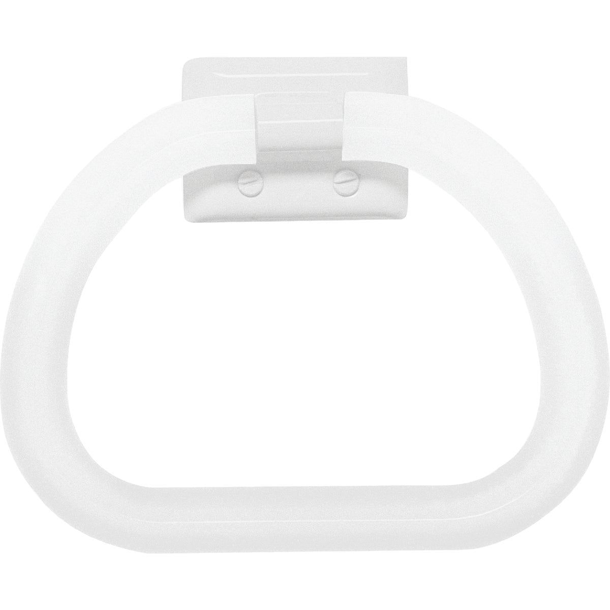 White Plastic Wall Mounted Towel Ring