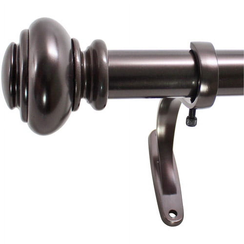 Bronze Adjustable Curtain Rod with Finial, 18-36 Inches