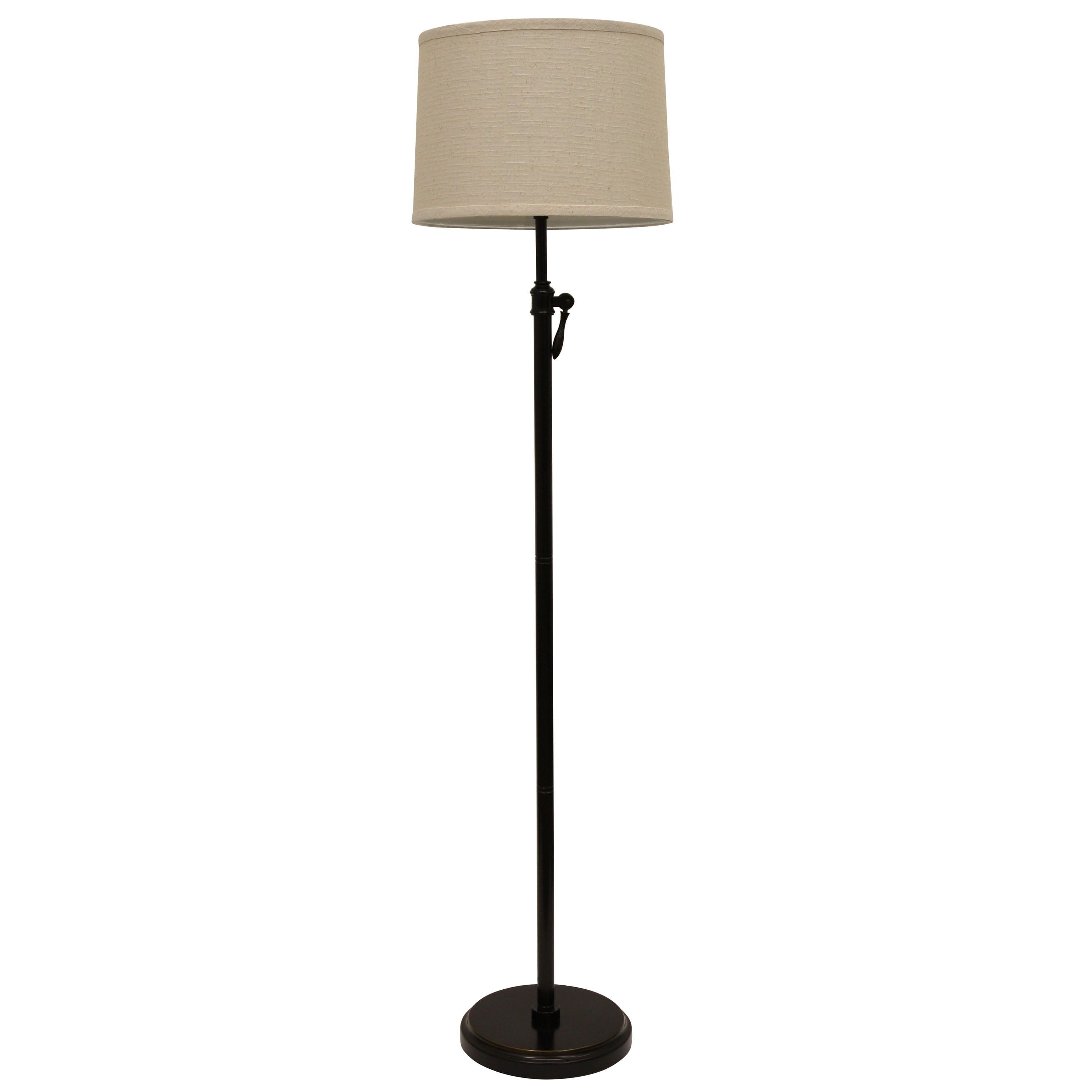 Adjustable Height Bronze Steel Floor Lamp with 3-Way Switch