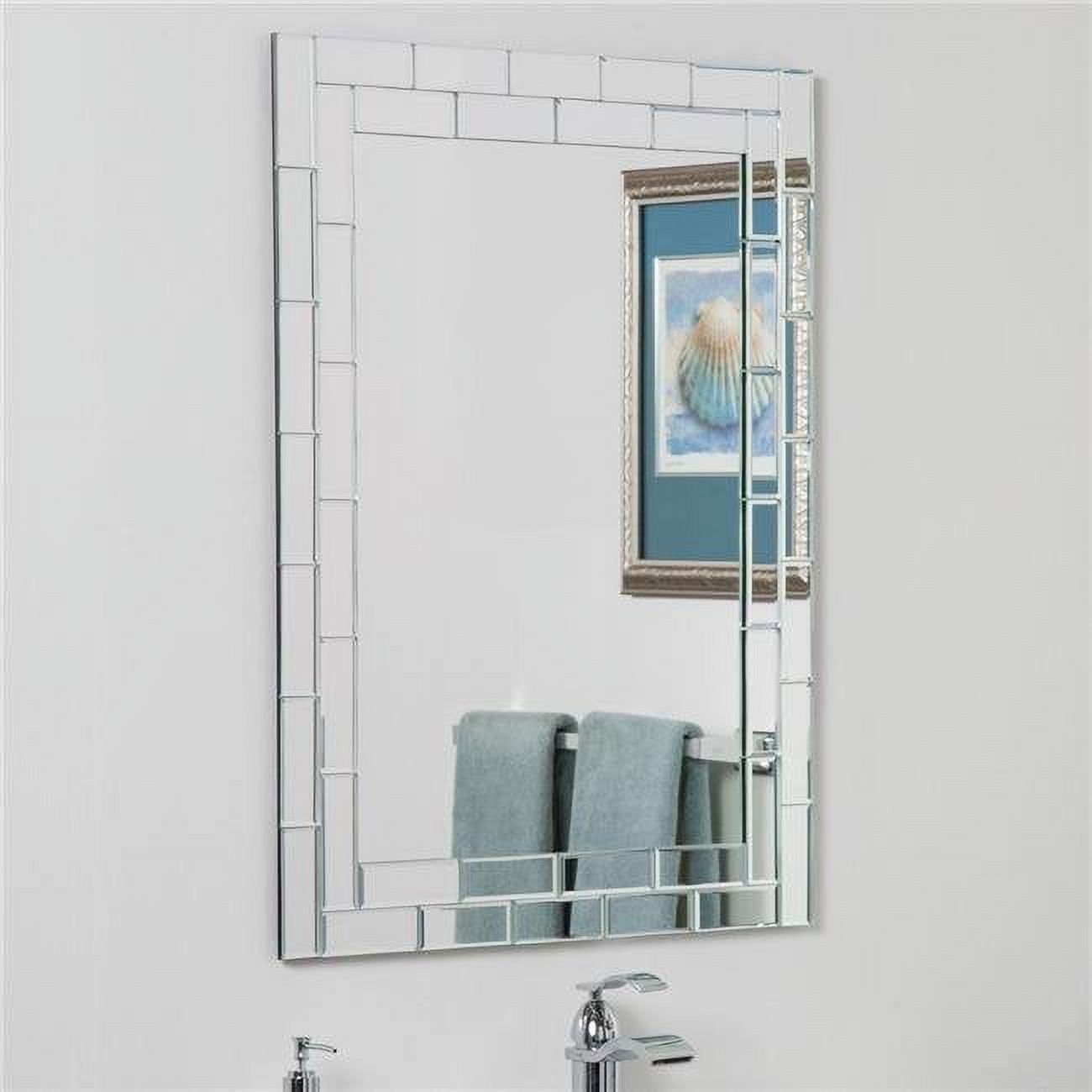 Grand Street Frameless Rectangular Silver Bathroom Mirror