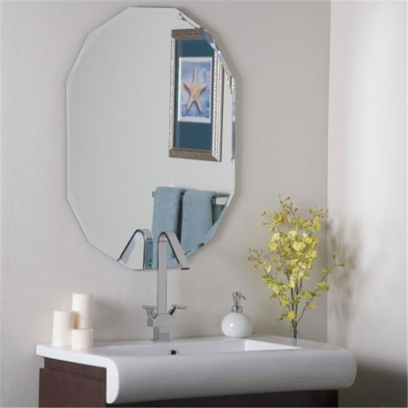 Oval Frameless 31.5" x 23.6" Wall Mirror