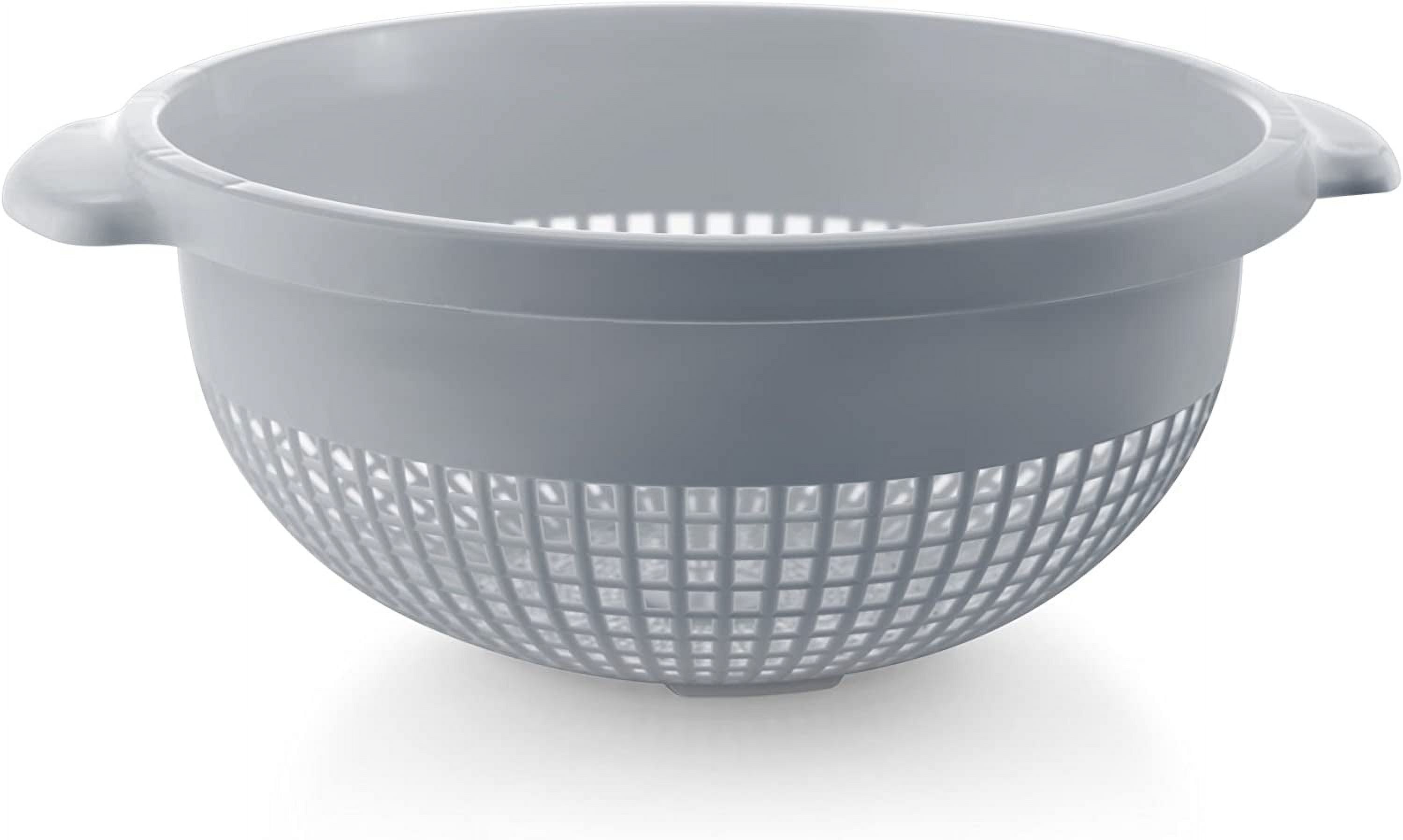 White Deep Plastic Strainer Colander with Handles