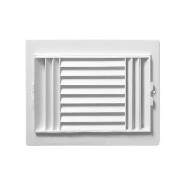 White Plastic 10 x 8 Inch 3-Way Ceiling Register