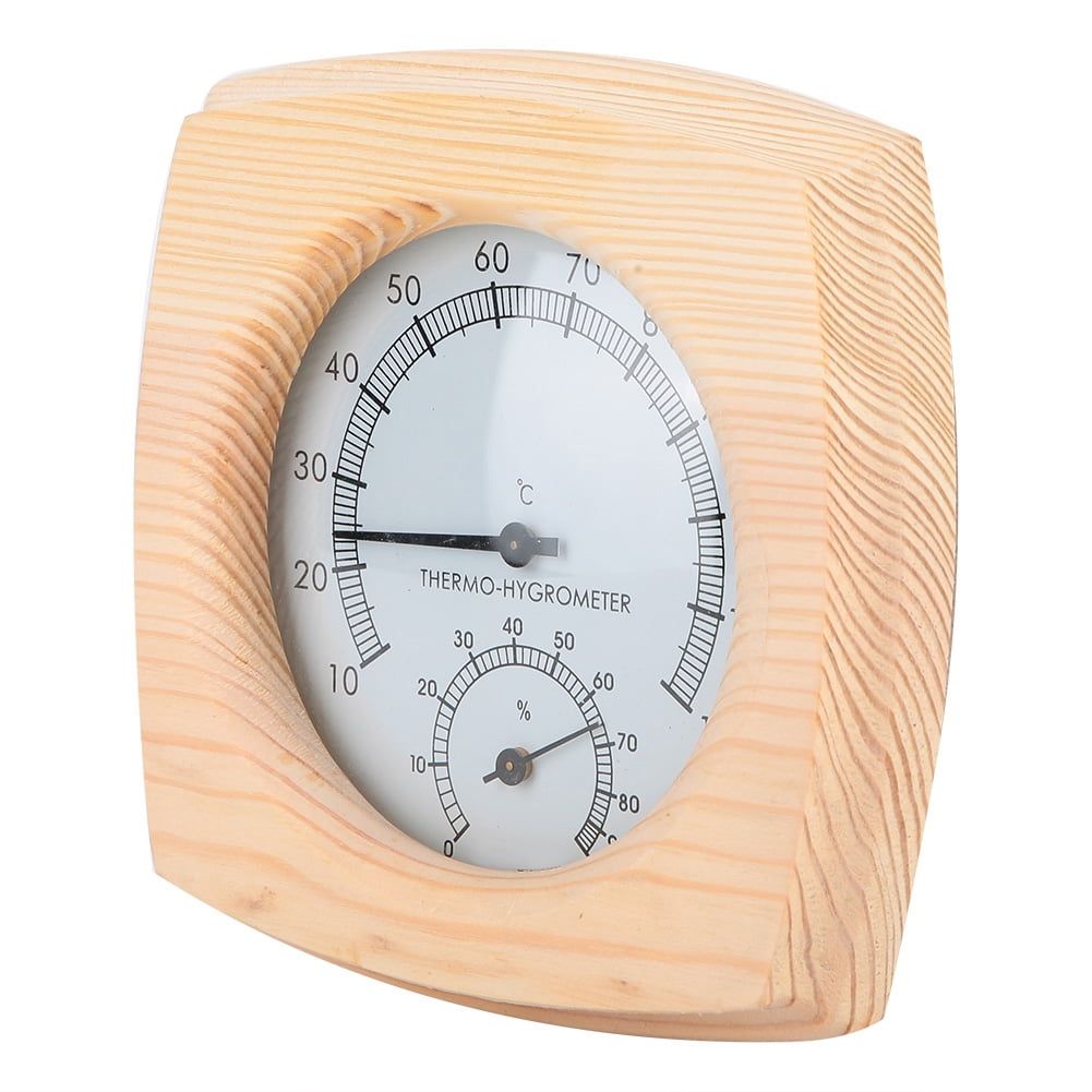 Spruce Wood Sauna Thermometer Hygrometer with Humidity Sensor