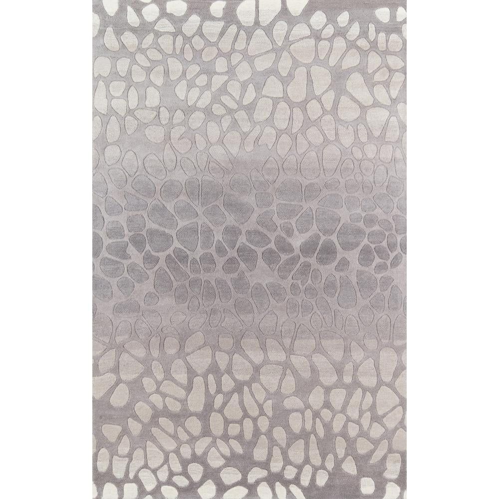 Handmade Silver Wool Rectangular Tufted Rug, 3 ft 6 in x 5 ft 6 in