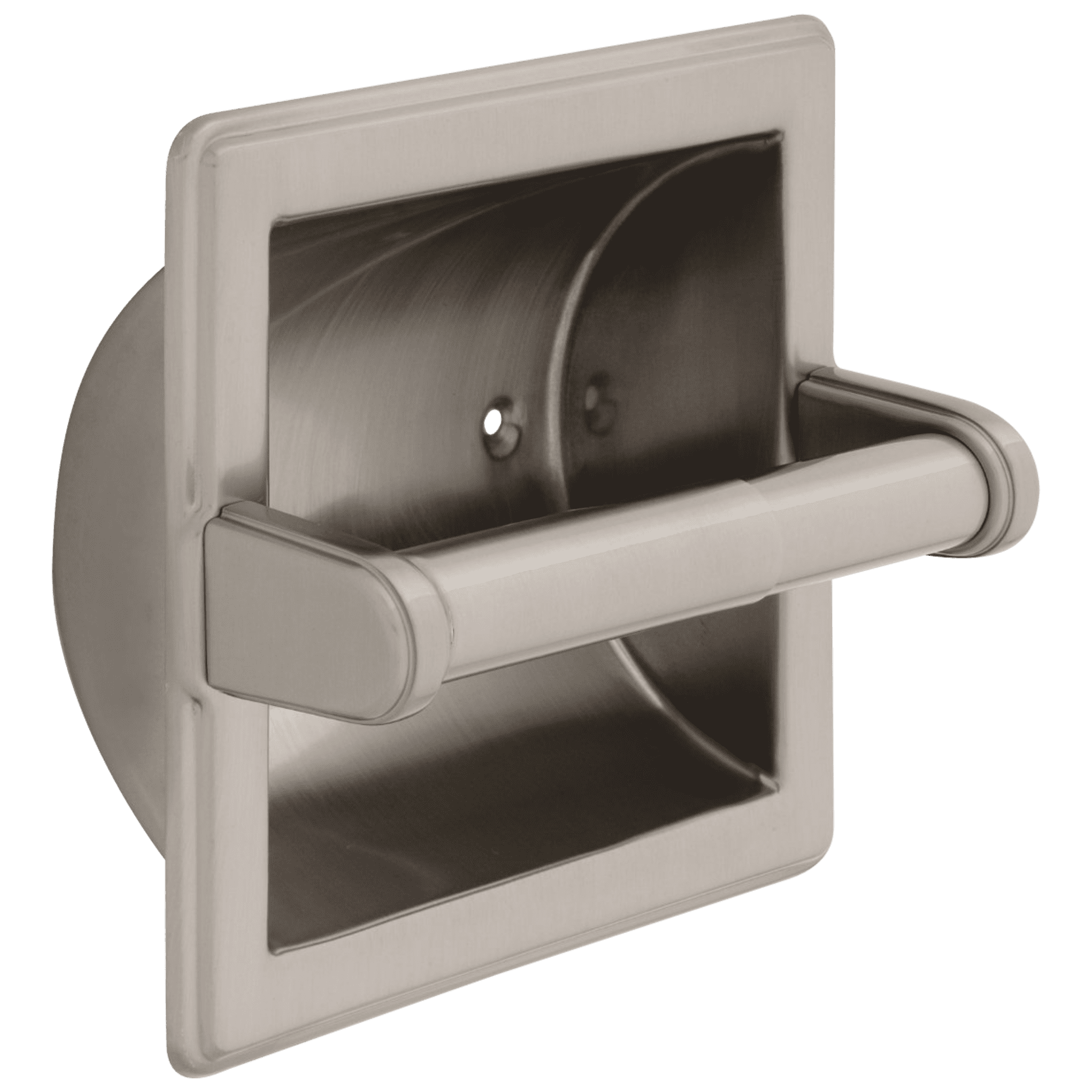 Satin Nickel Recessed Spring Rod Tissue Holder