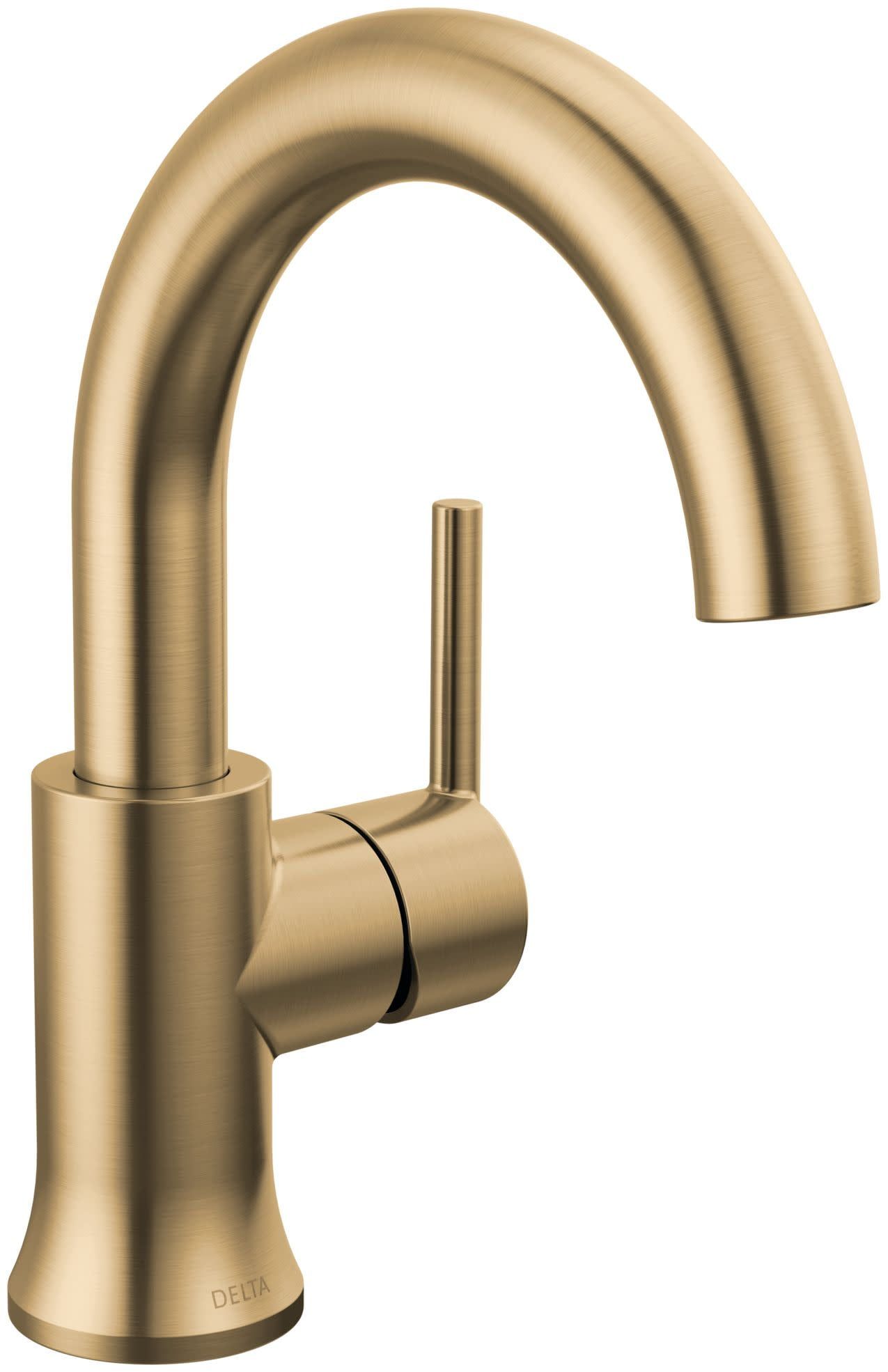 Sleek European-Inspired Champagne Bronze Single Hole Bathroom Faucet