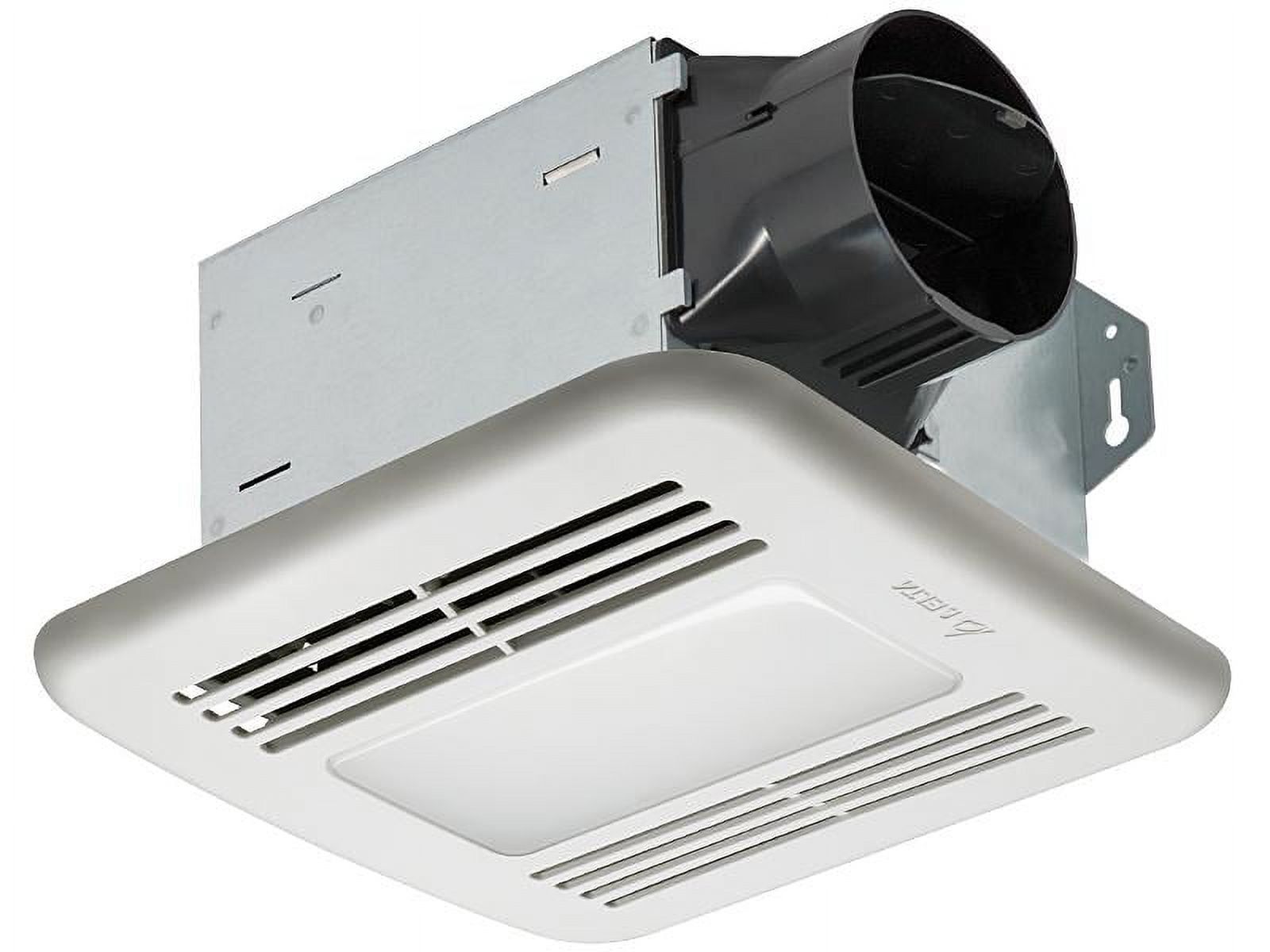 Matte White 8" Bathroom Exhaust Fan with Dimmable LED Light