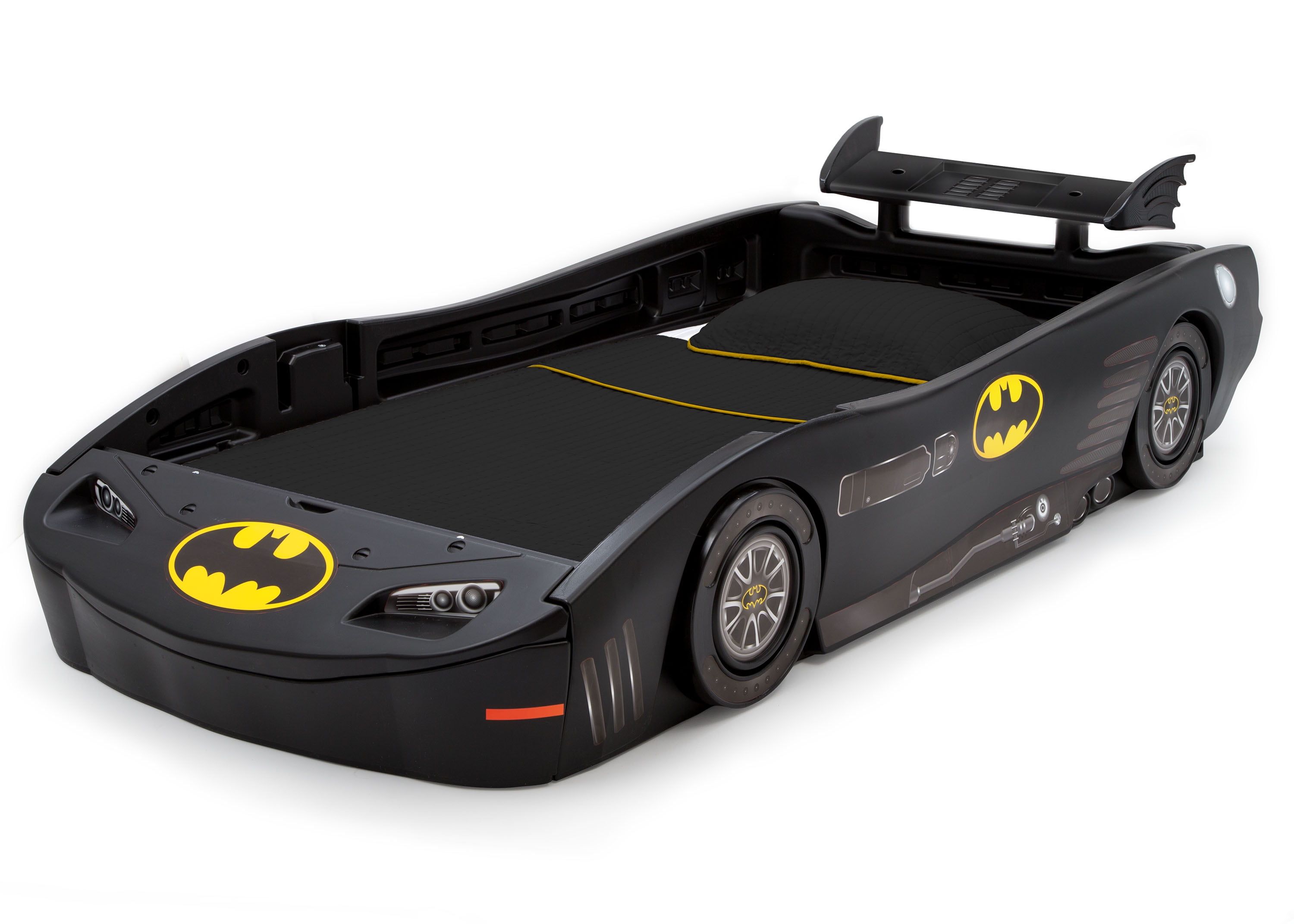 Batman Batmobile Black Plastic Twin Bed with Headboard