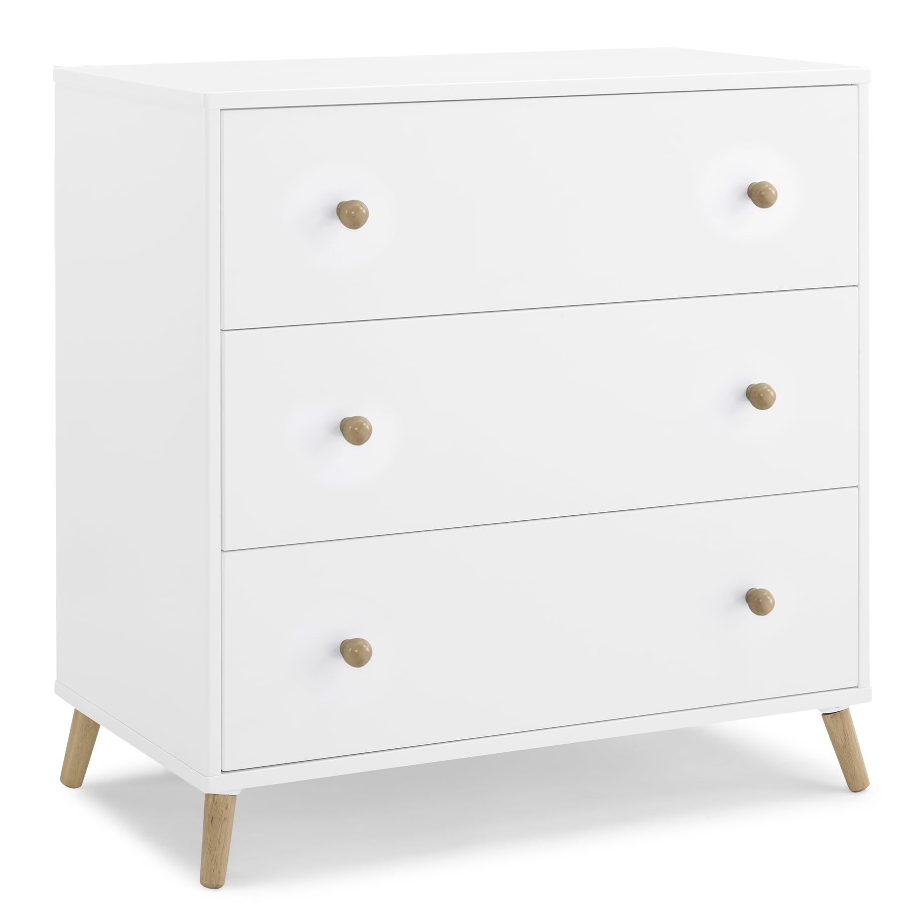 Bianca White and Natural 3-Drawer Nursery Dresser