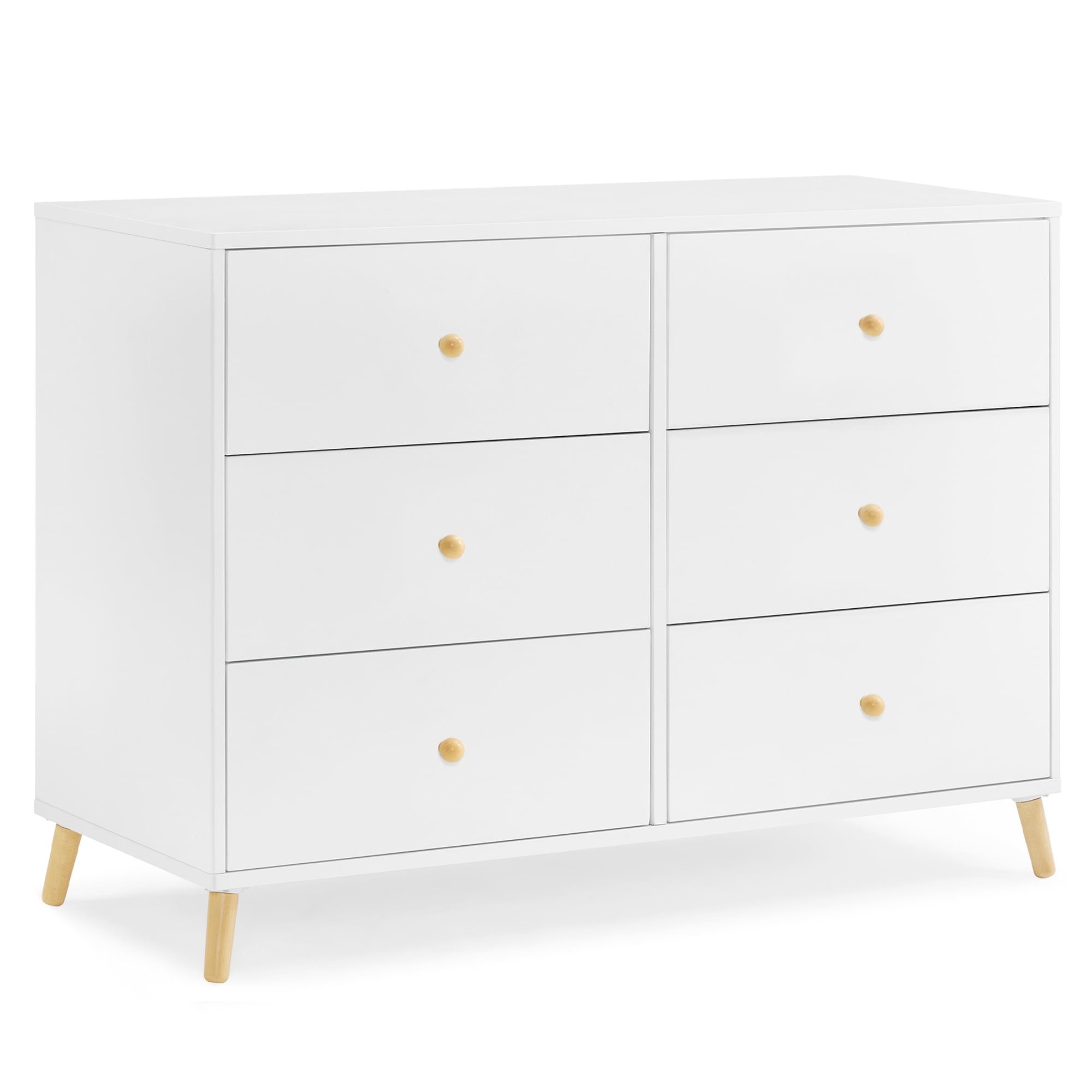 Bianca White and Natural 6-Drawer Nursery Dresser