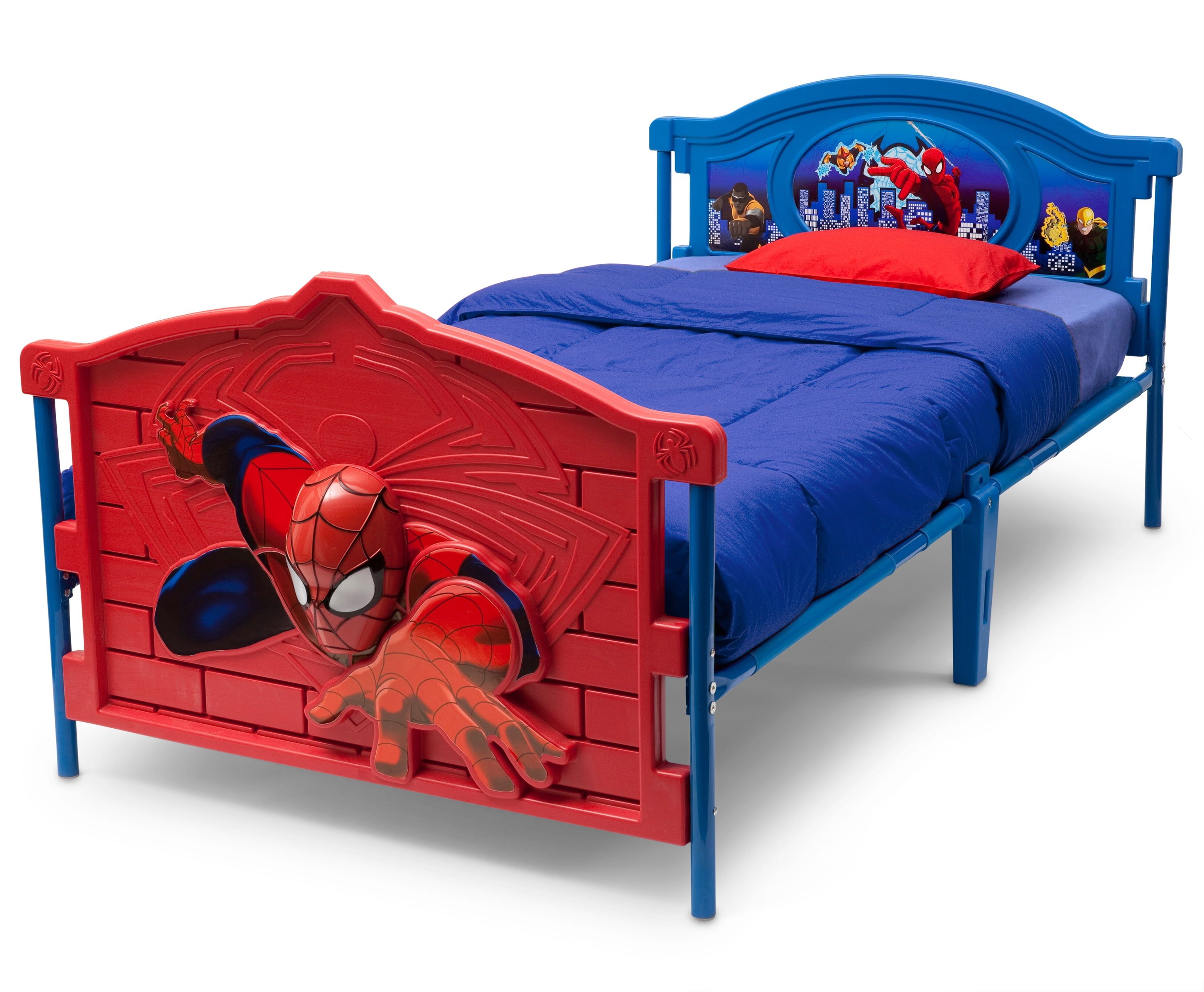 Action-Packed Spider-Man Metal Twin Bed with Drawer and Headboard