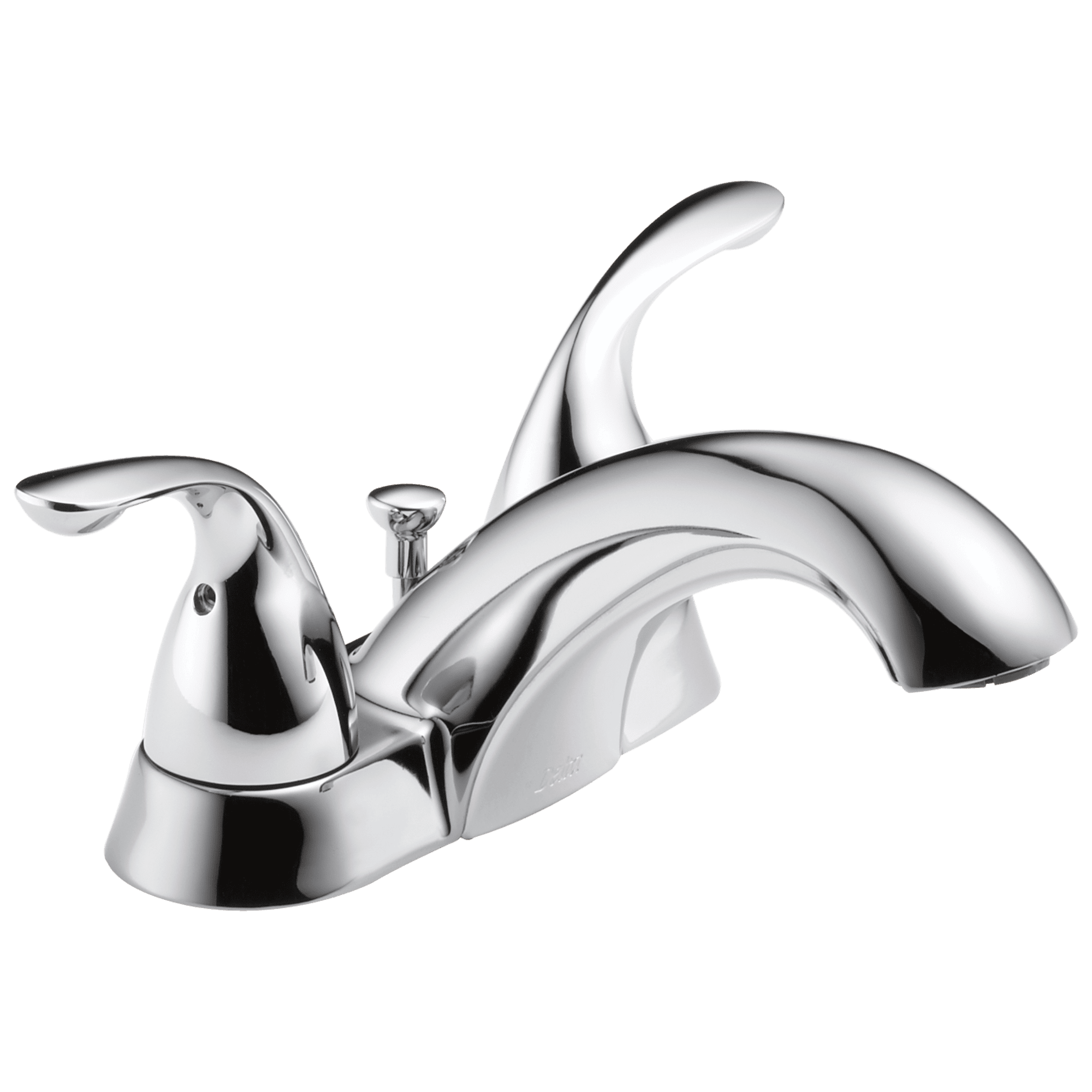 Chrome Two Handle Centerset Bathroom Faucet with Metal Drain Assembly