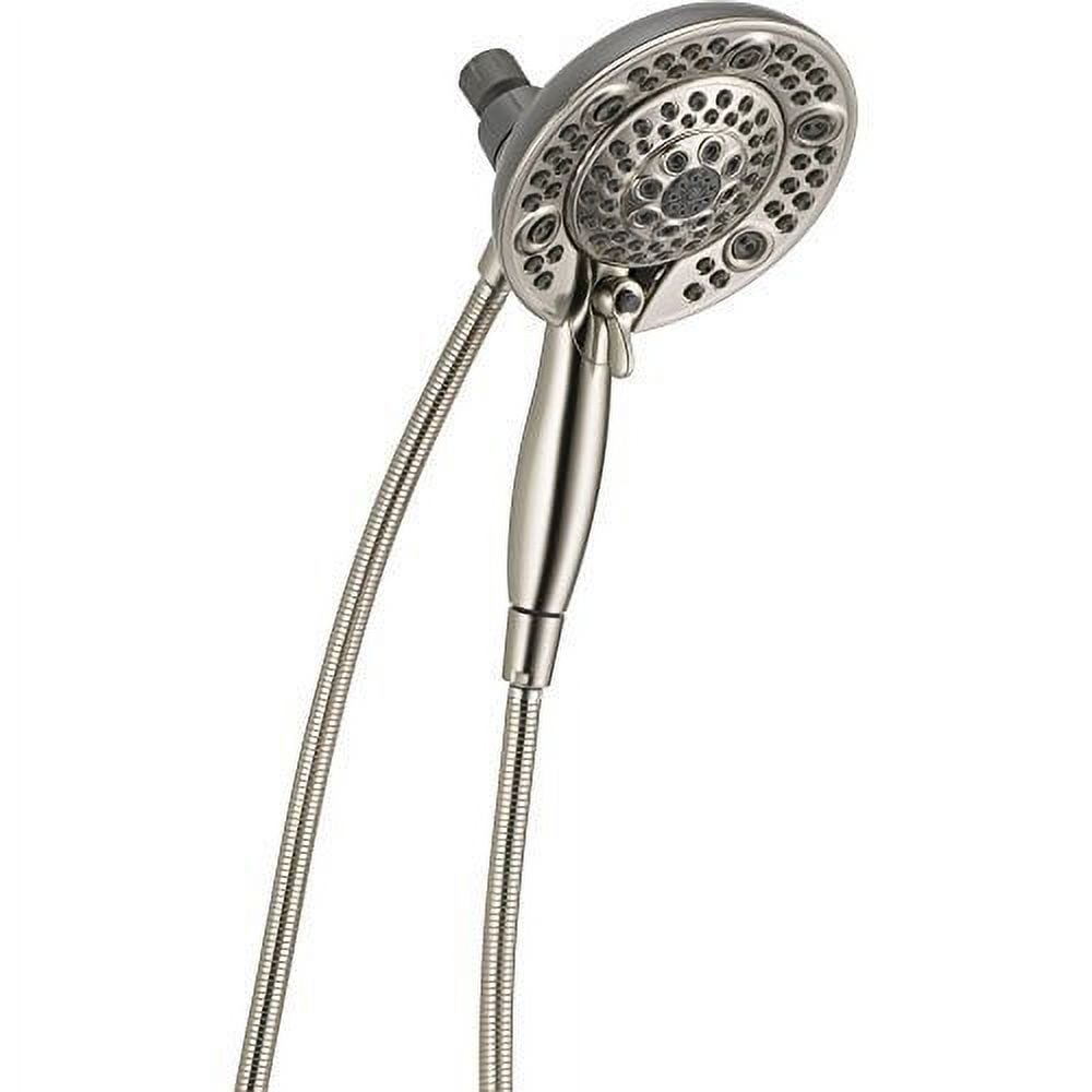 Brushed Nickel Dual Handheld and Rain Shower Head Combo