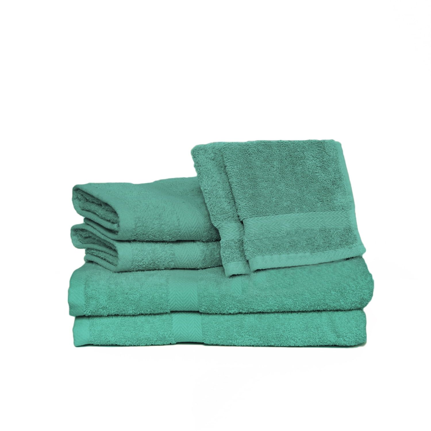 Deluxe Basics 6-Piece Solid Luxury Towel Set, Bermuda