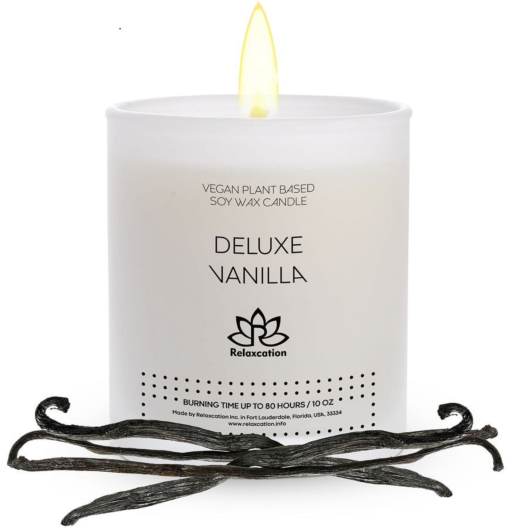 Deluxe Vanilla White Soy Wax Candle in Glass Jar