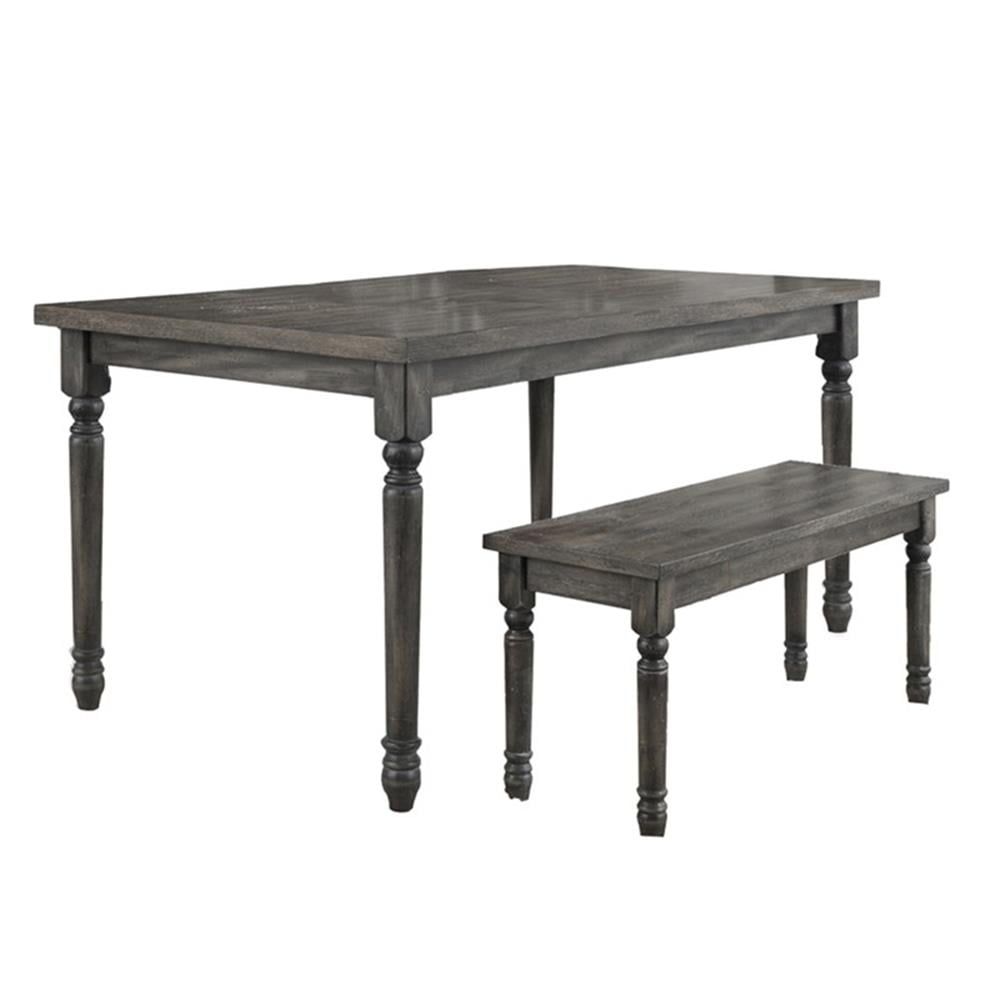 Demi 2-Piece Weathered Gray Wood Dining Set