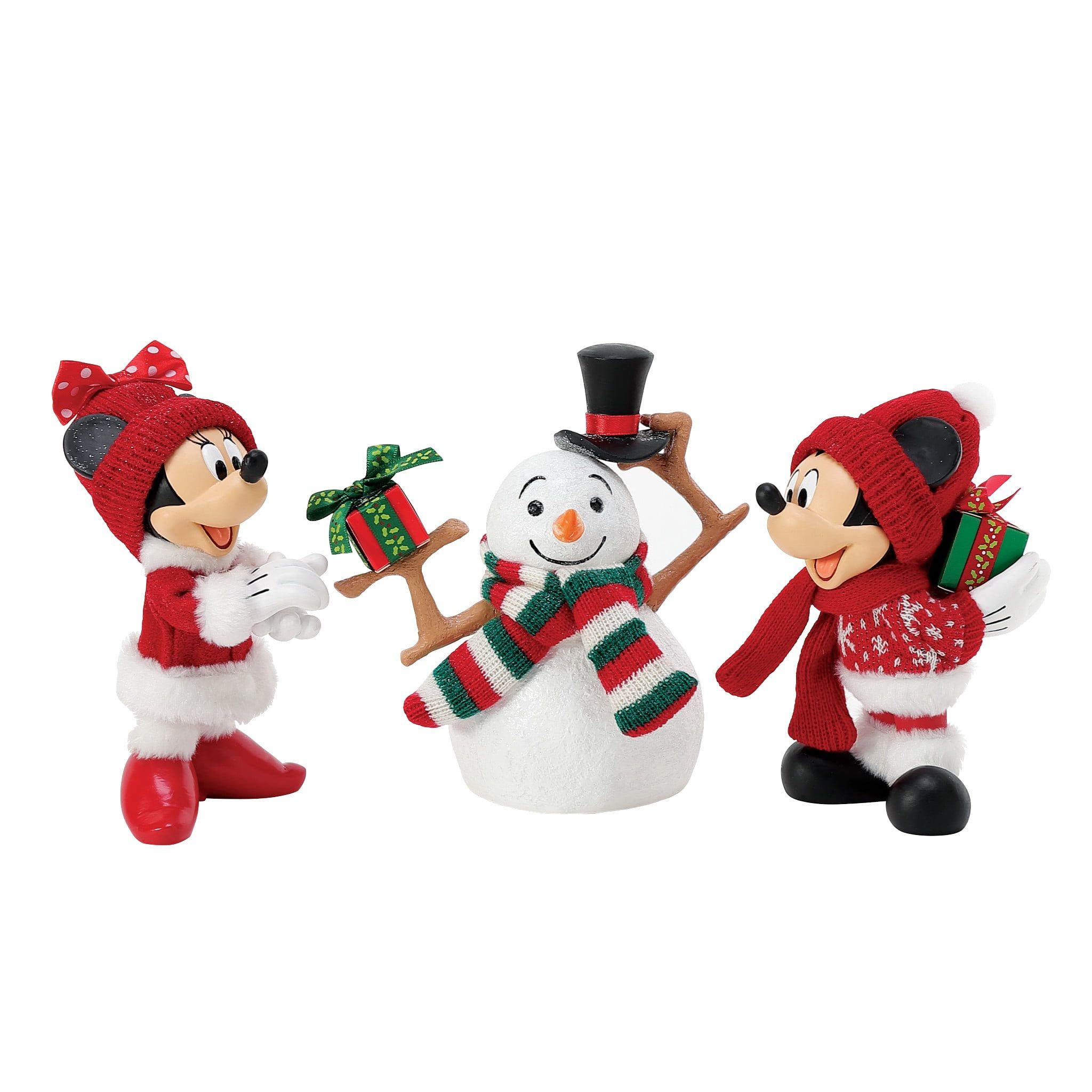 Merry and Magical Disney Mickey and Minnie Winter Figurine Set