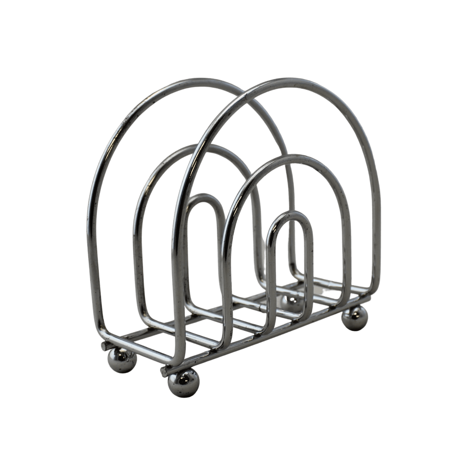 Chrome Metal Napkin Holder with Raised Ball Base