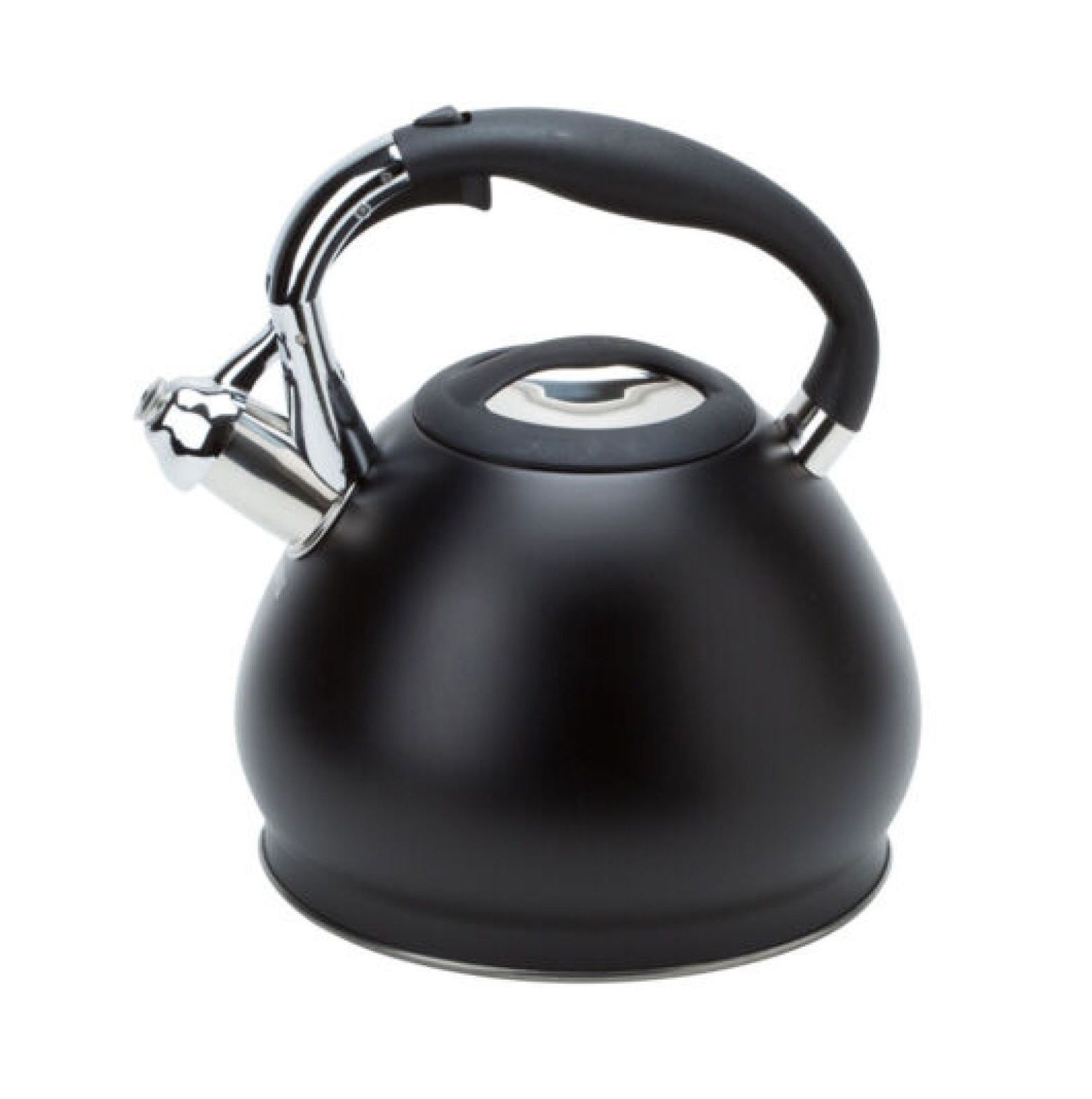 Matte Black Stainless Steel Whistling Tea Kettle, 14 Cup