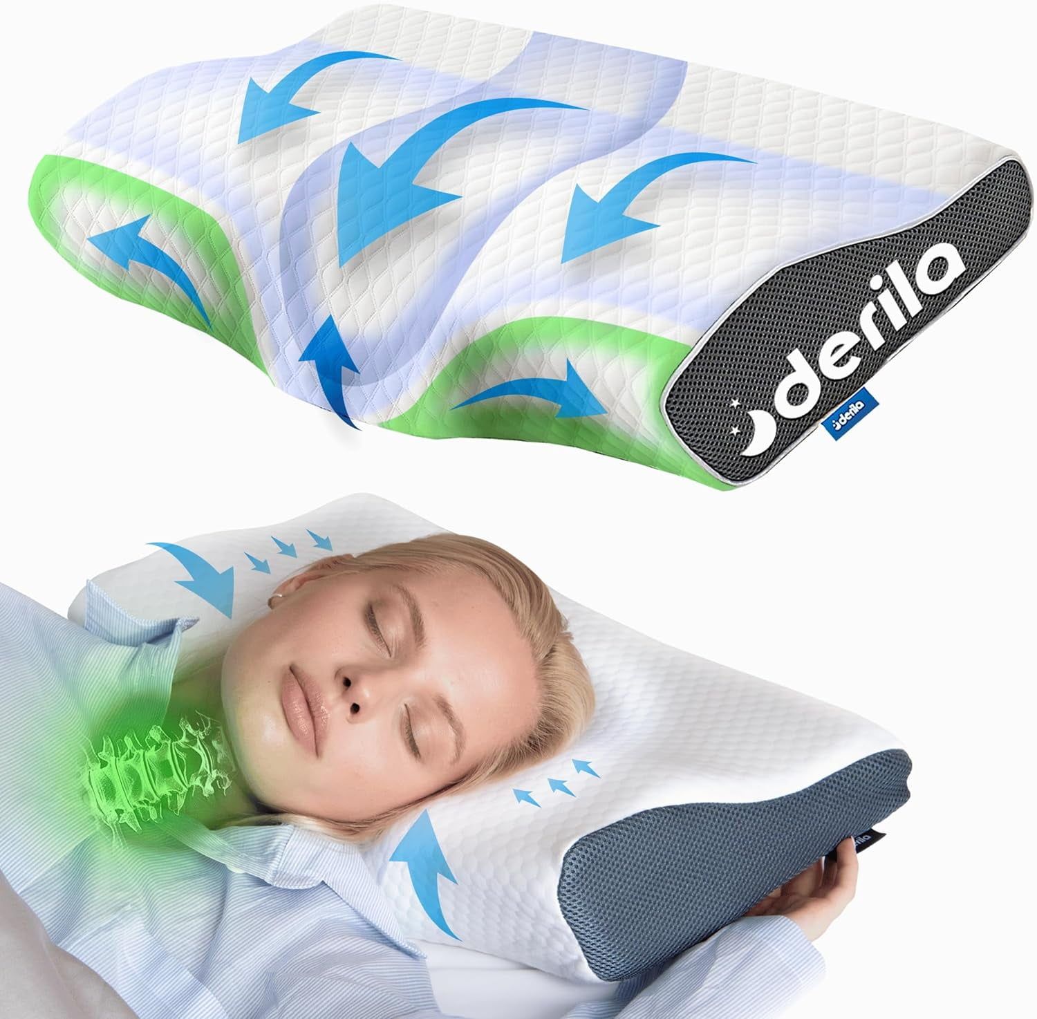 Derila Butterfly Shape Memory Foam Hypoallergenic Pillow