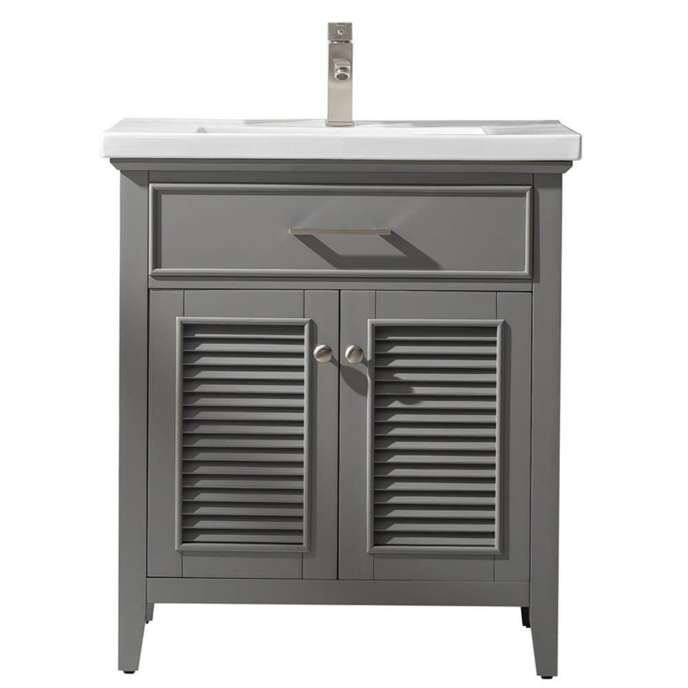 Cameron 30" Gray Wood Single Sink Bathroom Vanity