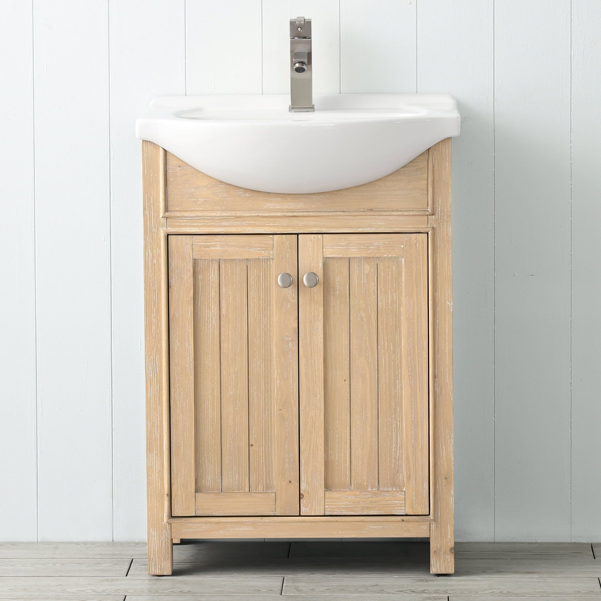 Marian 24" Oak Single Sink Vanity with Porcelain Top
