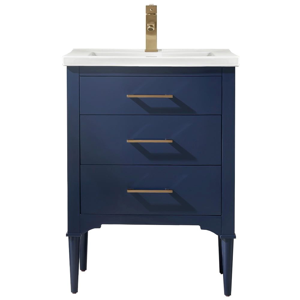 Mason 24" Blue Single Sink Vanity with Porcelain Top