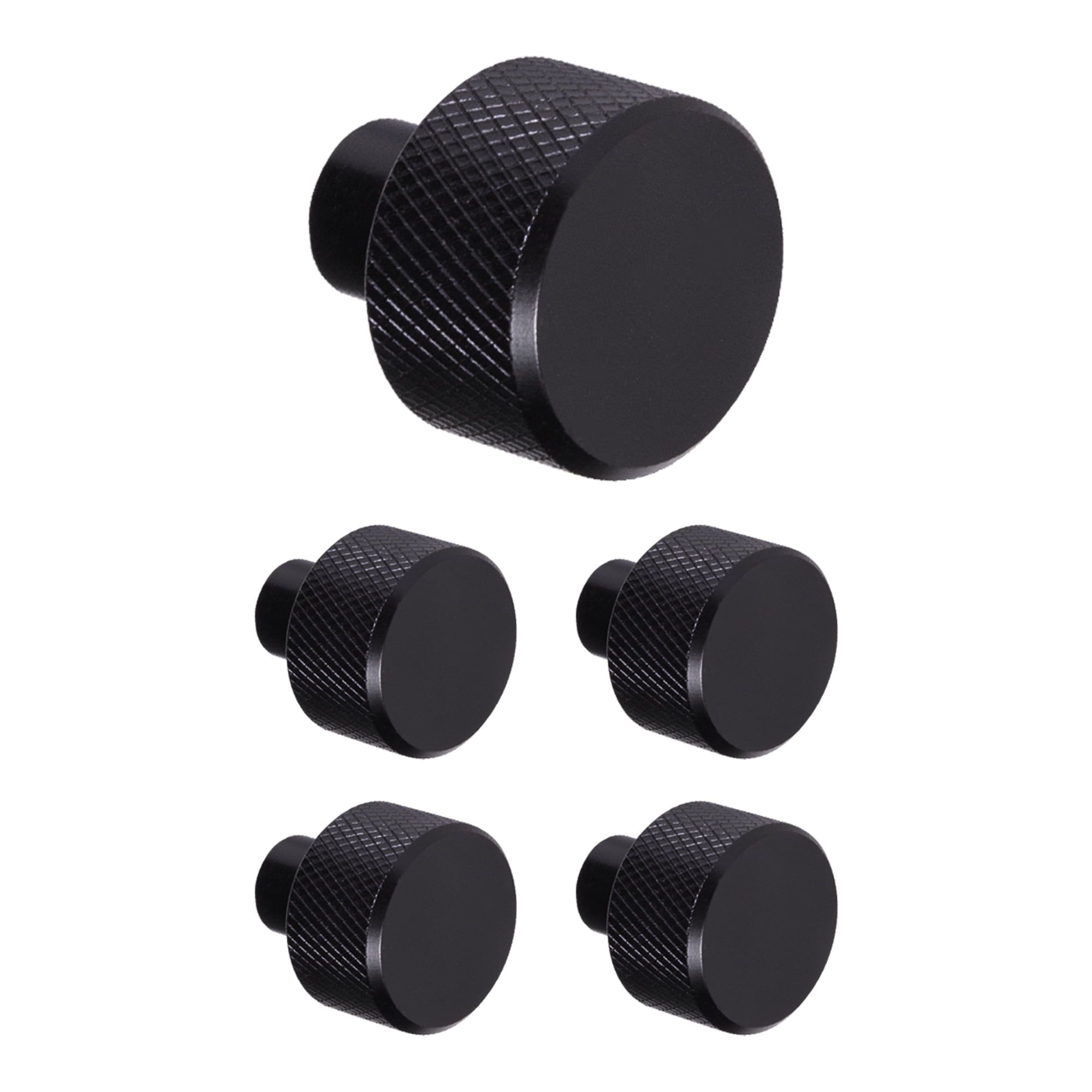 Porter Matte Black Round Steel Cabinet Knob Set