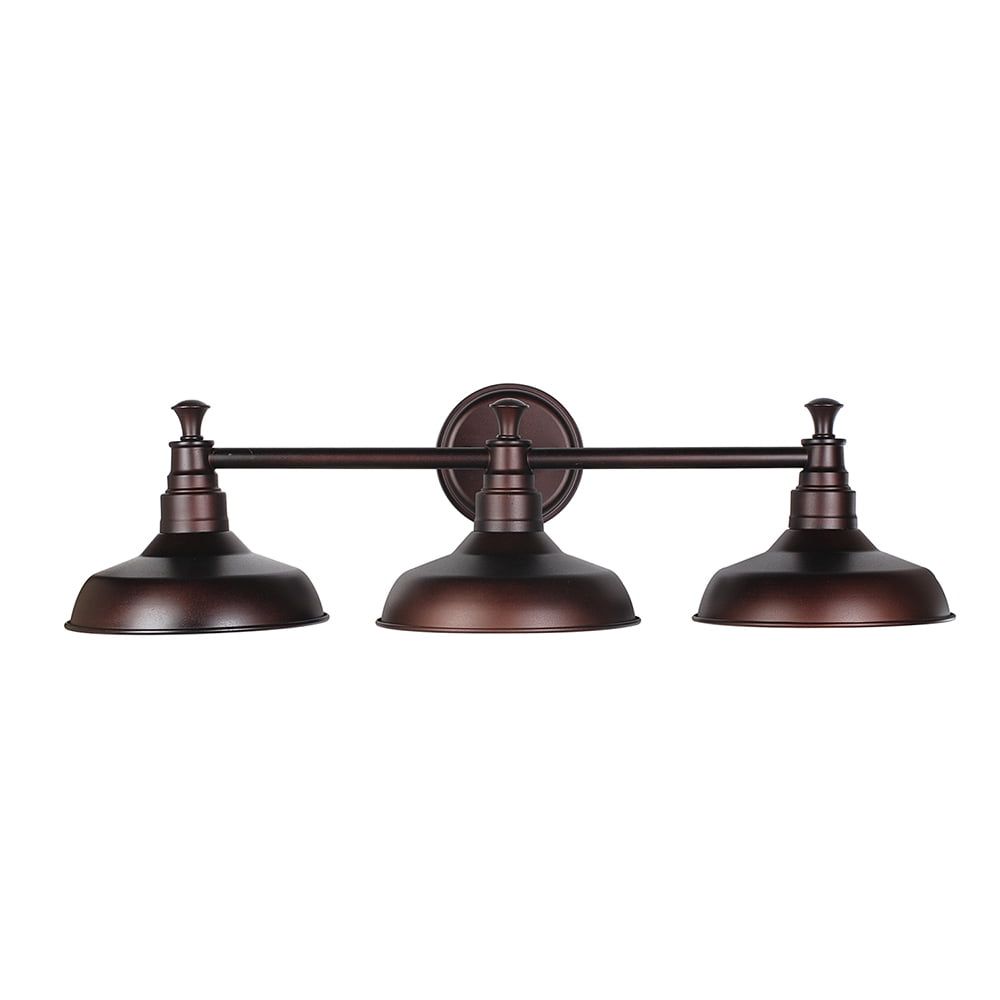 Kimball Textured Coffee Bronze 3-Light Industrial Vanity Light